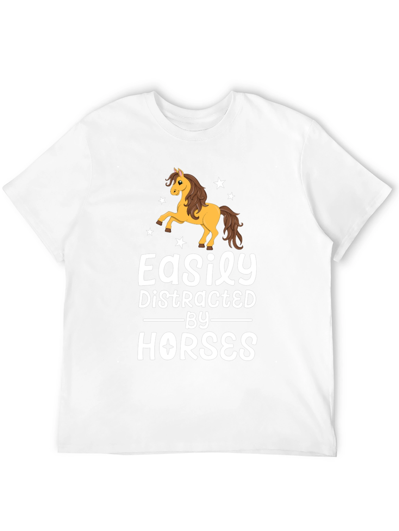 Black Easily Distracted By Horses Black T-Shirt view 12