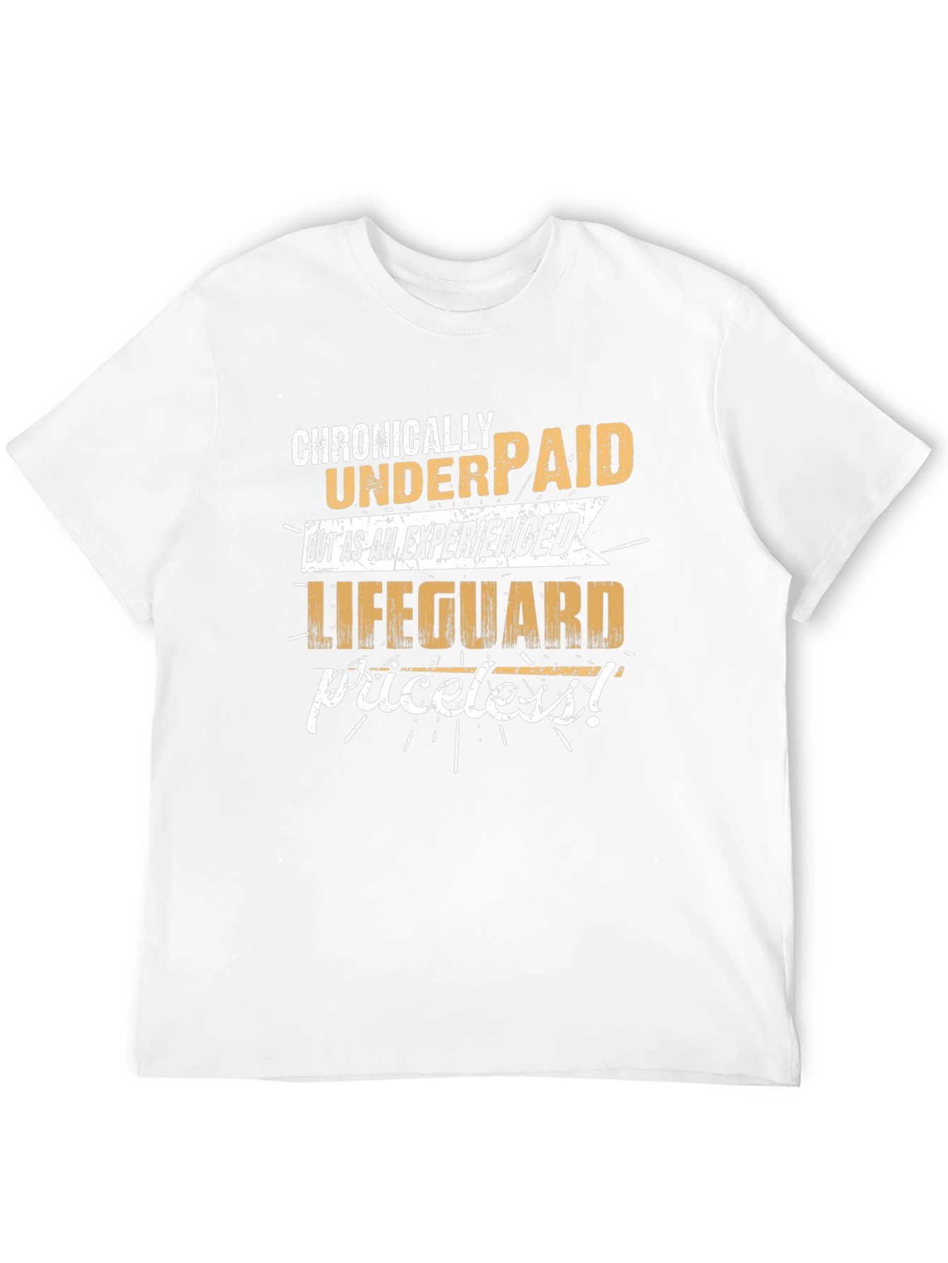 Black Lifeguard Humor T-Shirt: Chronically Underpaid, Priceless! view 12