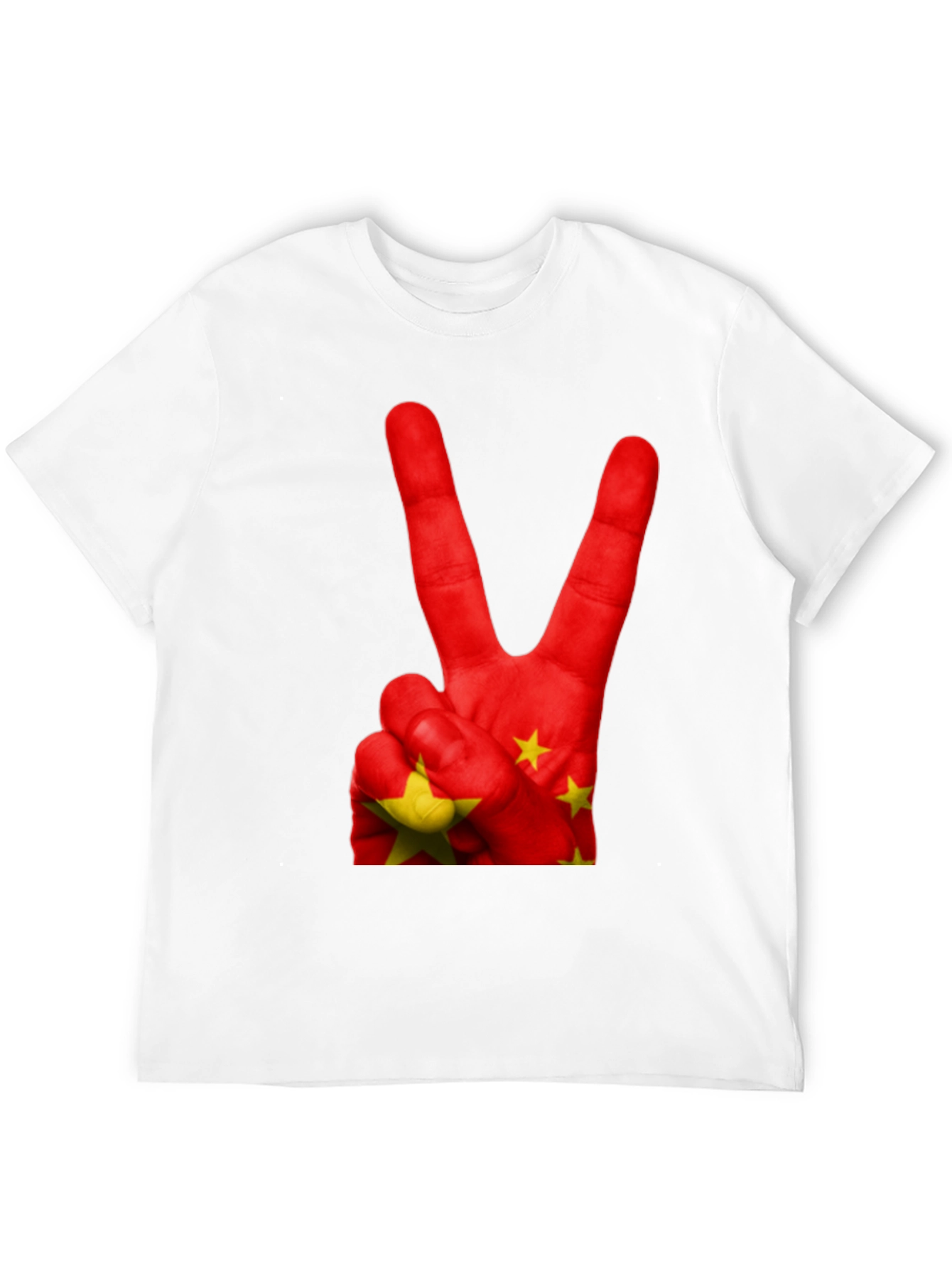 Black China Flag Peace Sign Graphic T-Shirt view 12