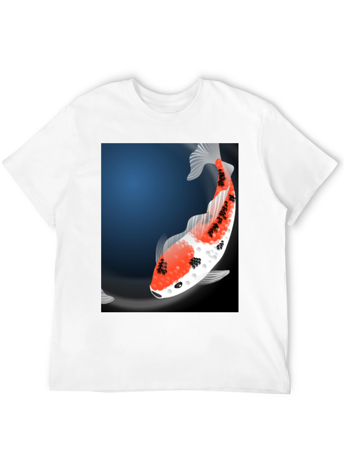 Black Koi Fish Graphic Tee - Black Casual T-Shirt view 12