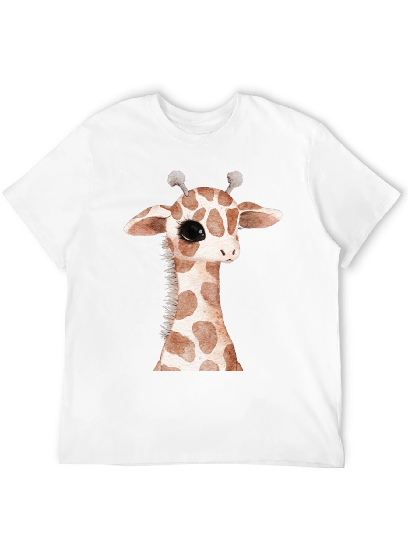 Black Cute Giraffe Graphic Print Black T-Shirt view 12