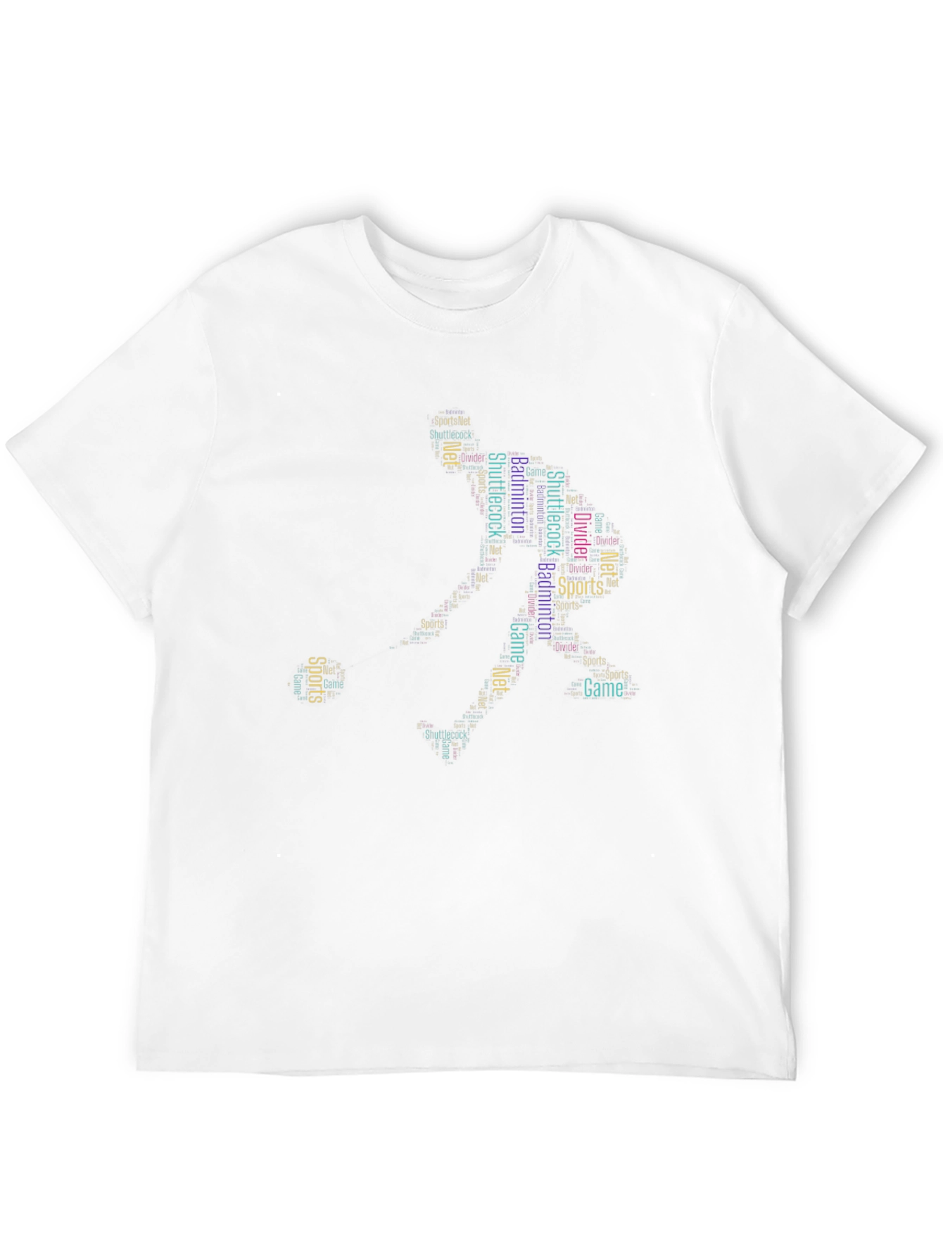 Black Badminton Sports Word Art T-Shirt view 12