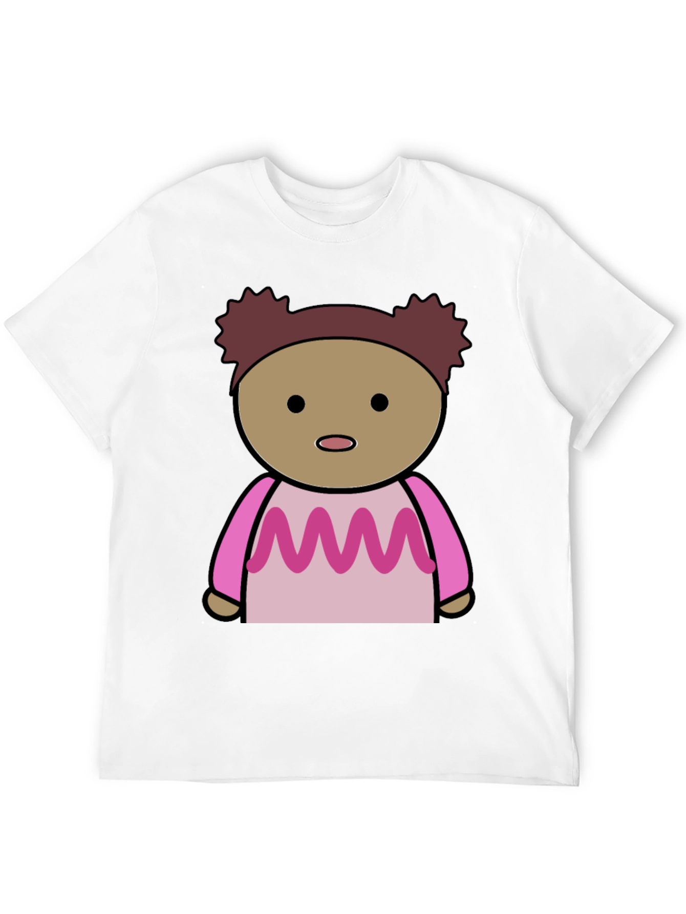 Black Cartoon Character Graphic Tee - Black Cotton Blend view 12