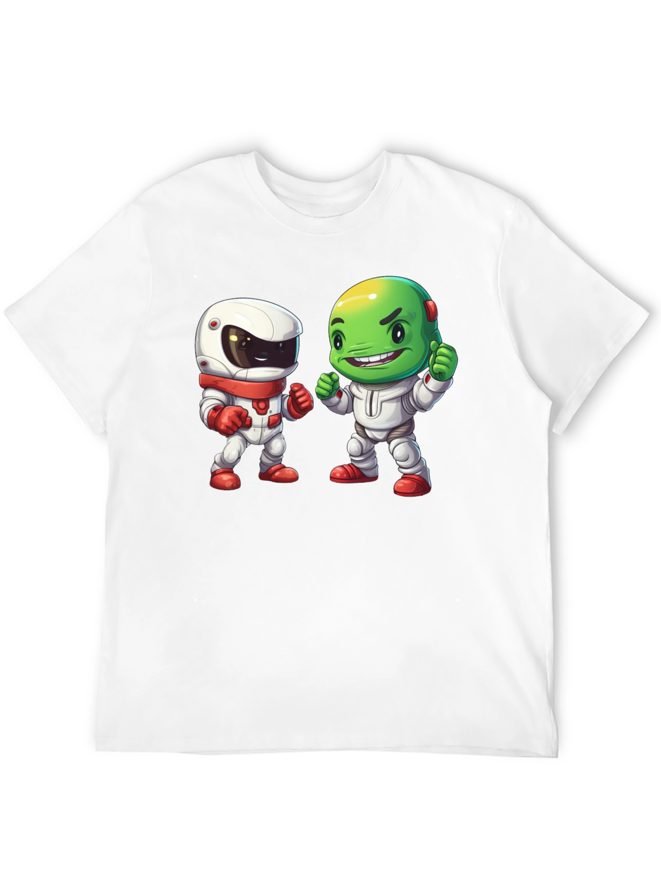 Black Cartoon Astronauts Black T-Shirt view 12