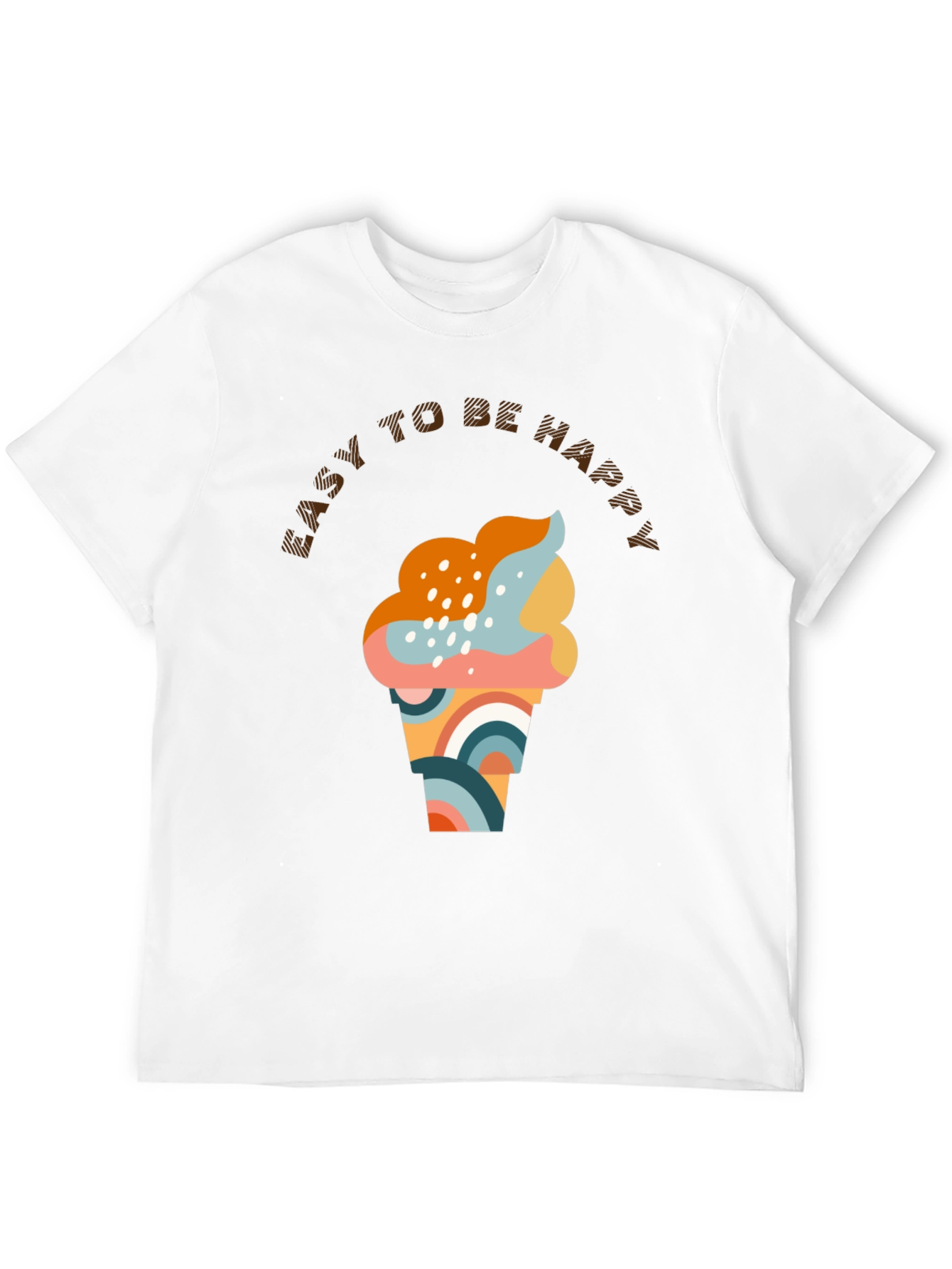 Black Easy To Be Happy Graphic Tee view 12