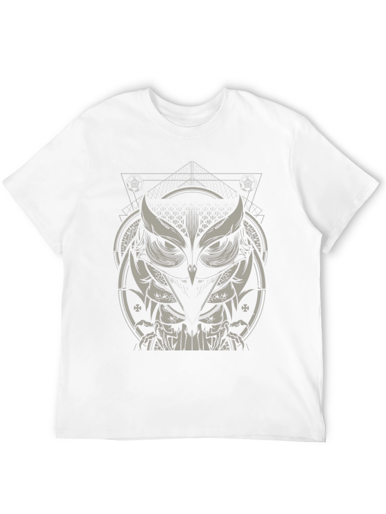 Black Owl Geometric Graphic Tee - Mens Black T-Shirt view 12