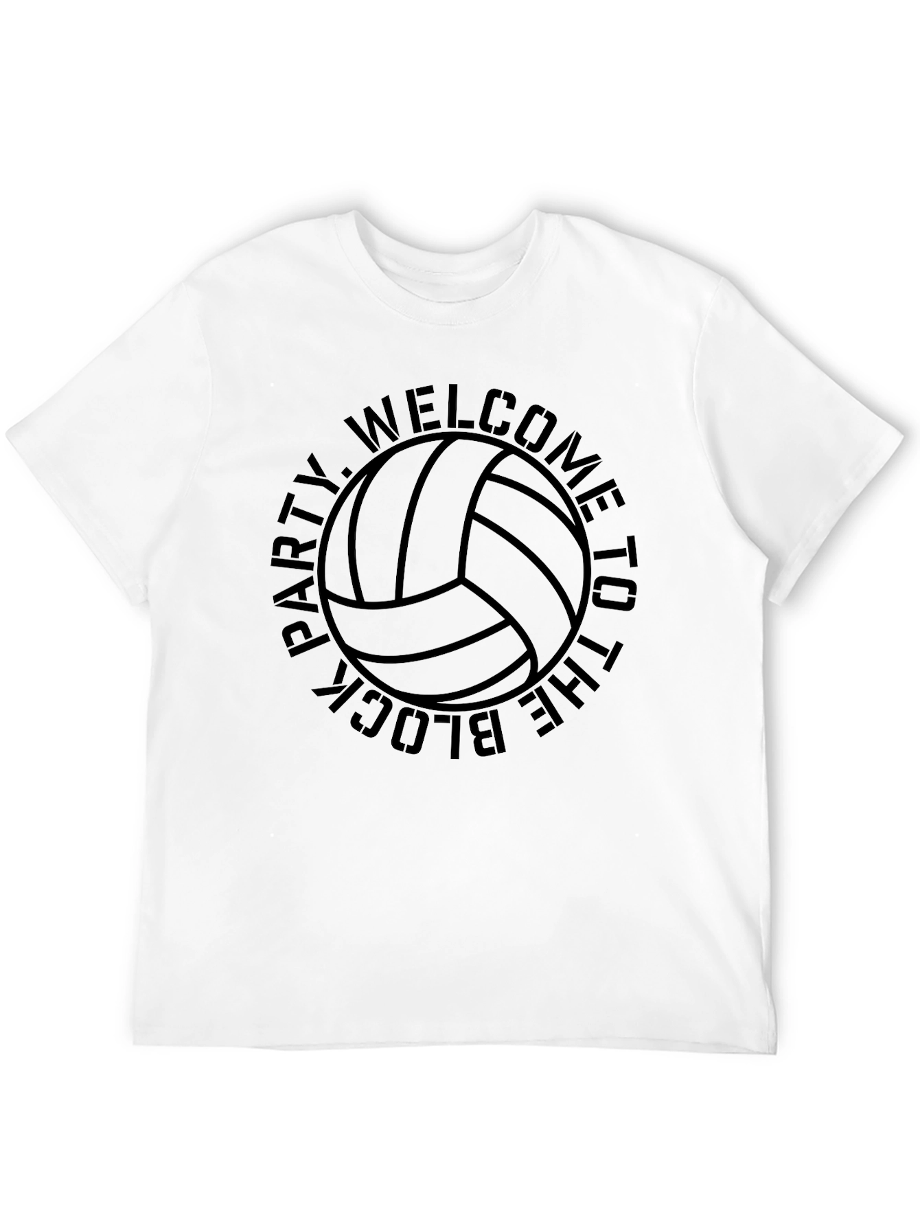 Black Welcome To The Block Party Volleyball T-Shirt view 12