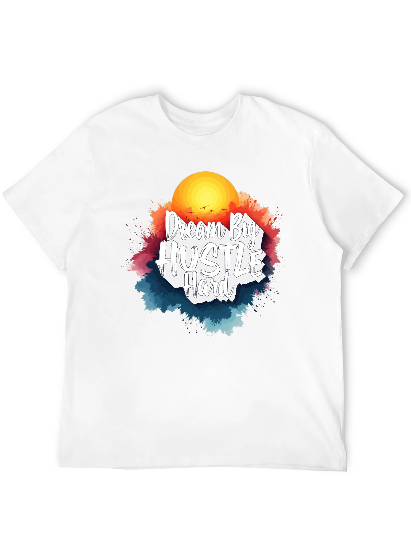 Black Dream Big Hustle Hard Graphic T-Shirt view 12