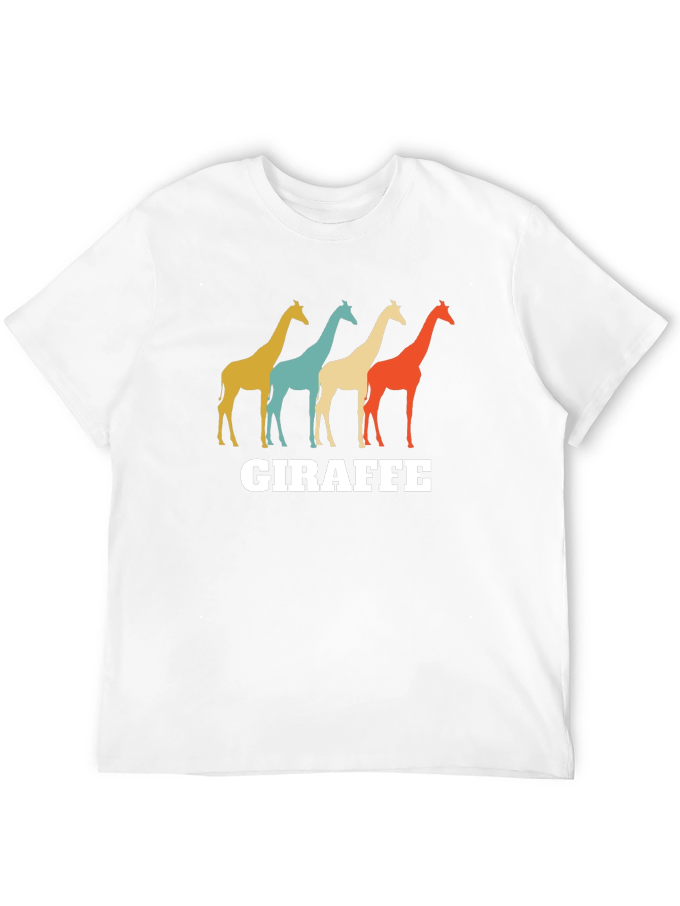 Black Retro Giraffe Graphic T-Shirt - Unisex Crew Neck view 12