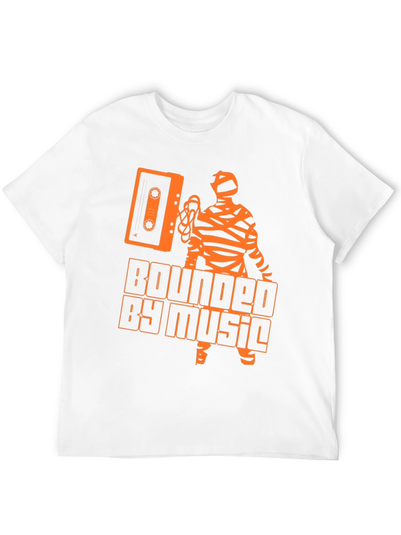 Black Bounded by Music Cassette Tape Mummy Graphic T-Shirt view 12