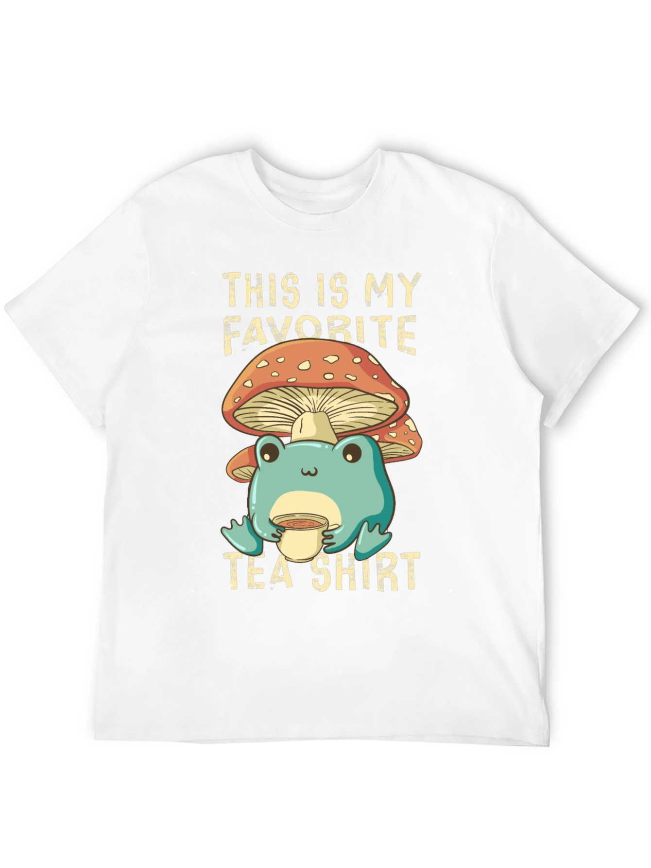 Black My Favorite Tea Shirt - Frog & Mushroom view 12