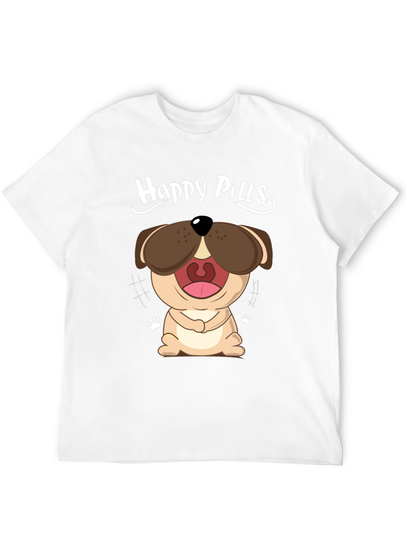 Black Happy Pills Dog Graphic T-Shirt - Black Cotton Tee view 12