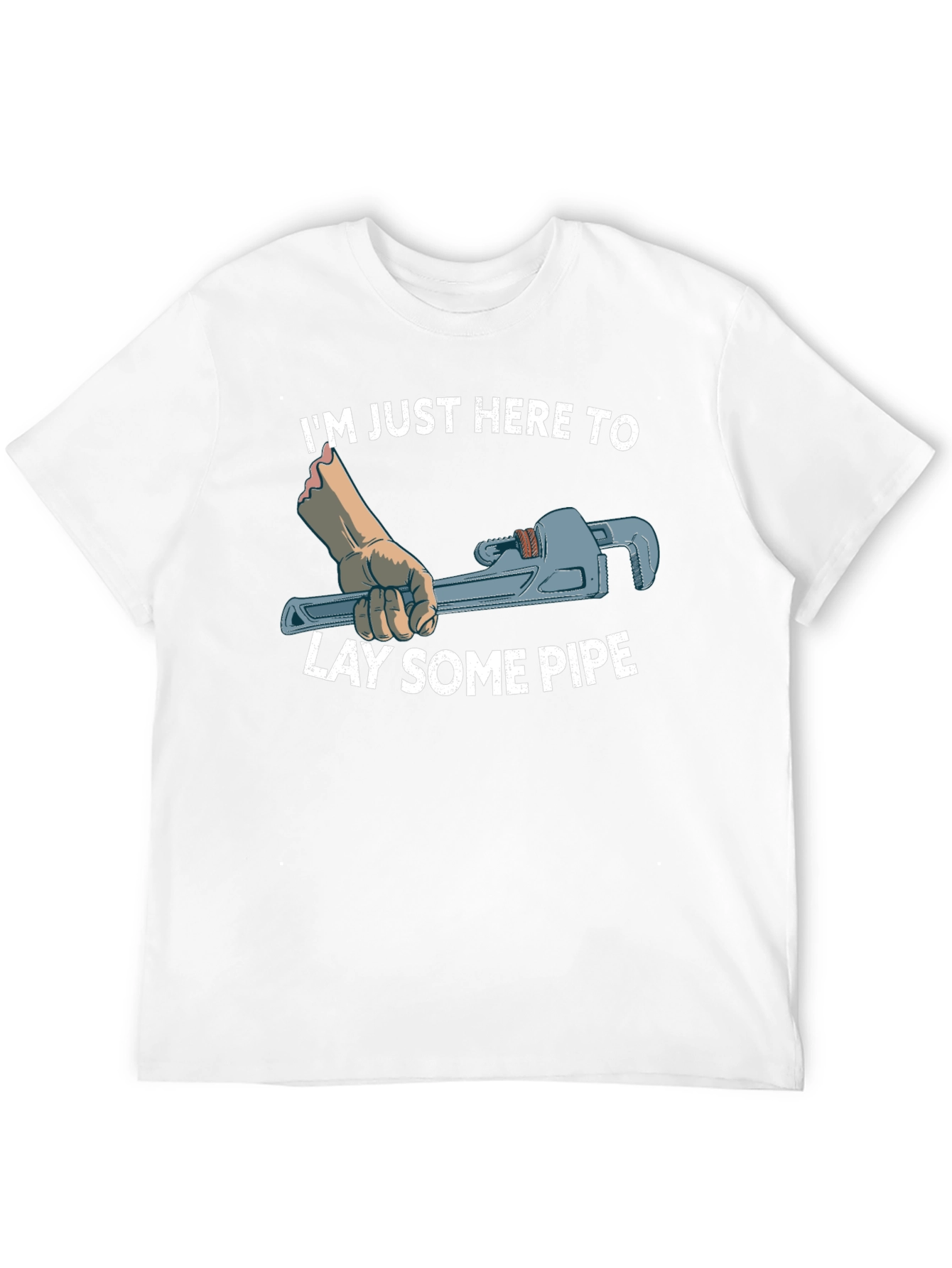 Black Plumber T-Shirt: I'm Just Here To Lay Some Pipe view 12