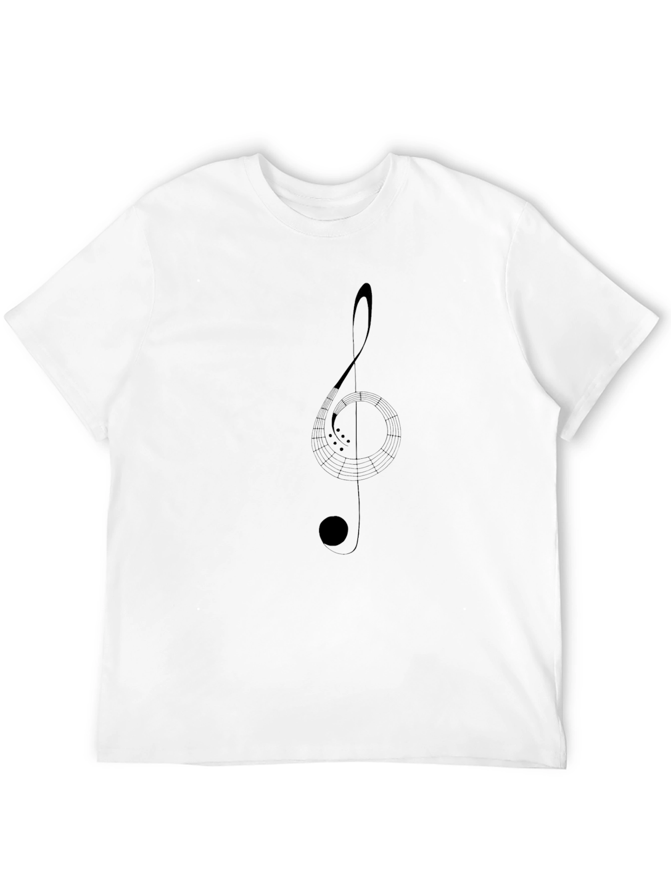 Black Music Note Graphic Print Black T-Shirt view 12