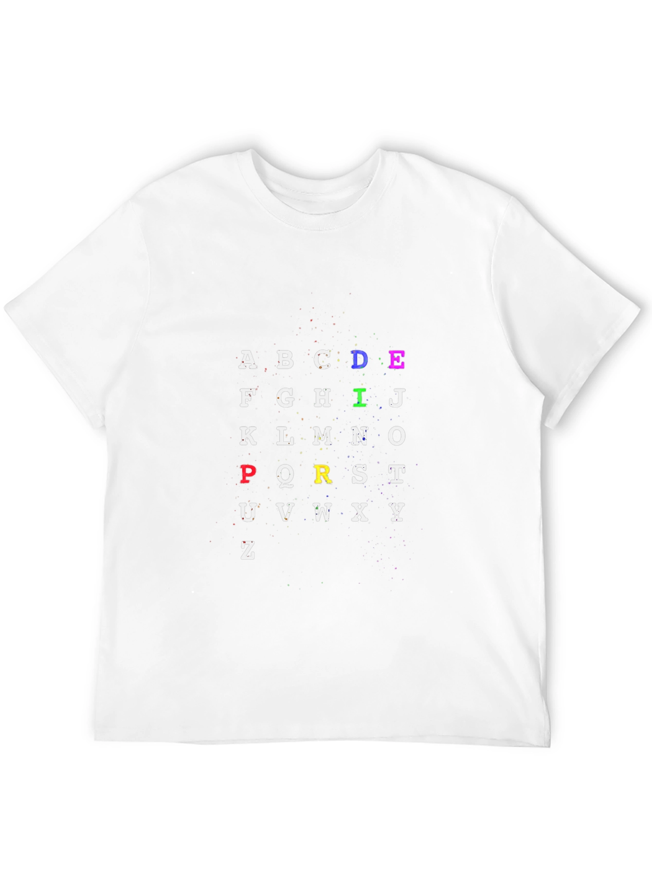 Black Alphabet Rainbow T-Shirt - Fun Colorful Design view 12