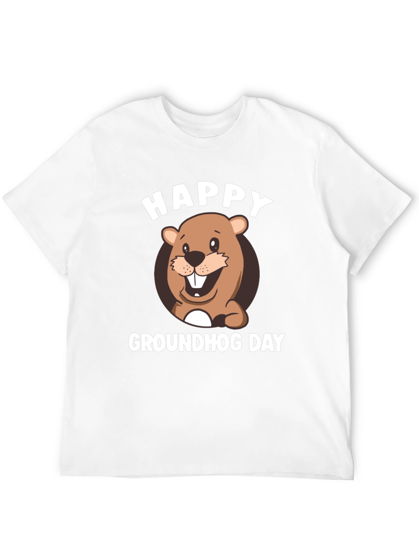 Black Happy Groundhog Day T-Shirt view 12