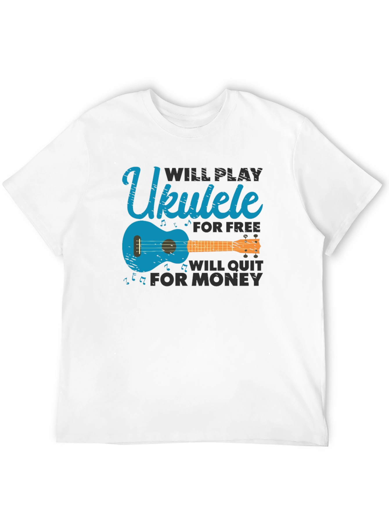 Black Ukulele Player T-Shirt - Funny Musical Instrument Tee view 12