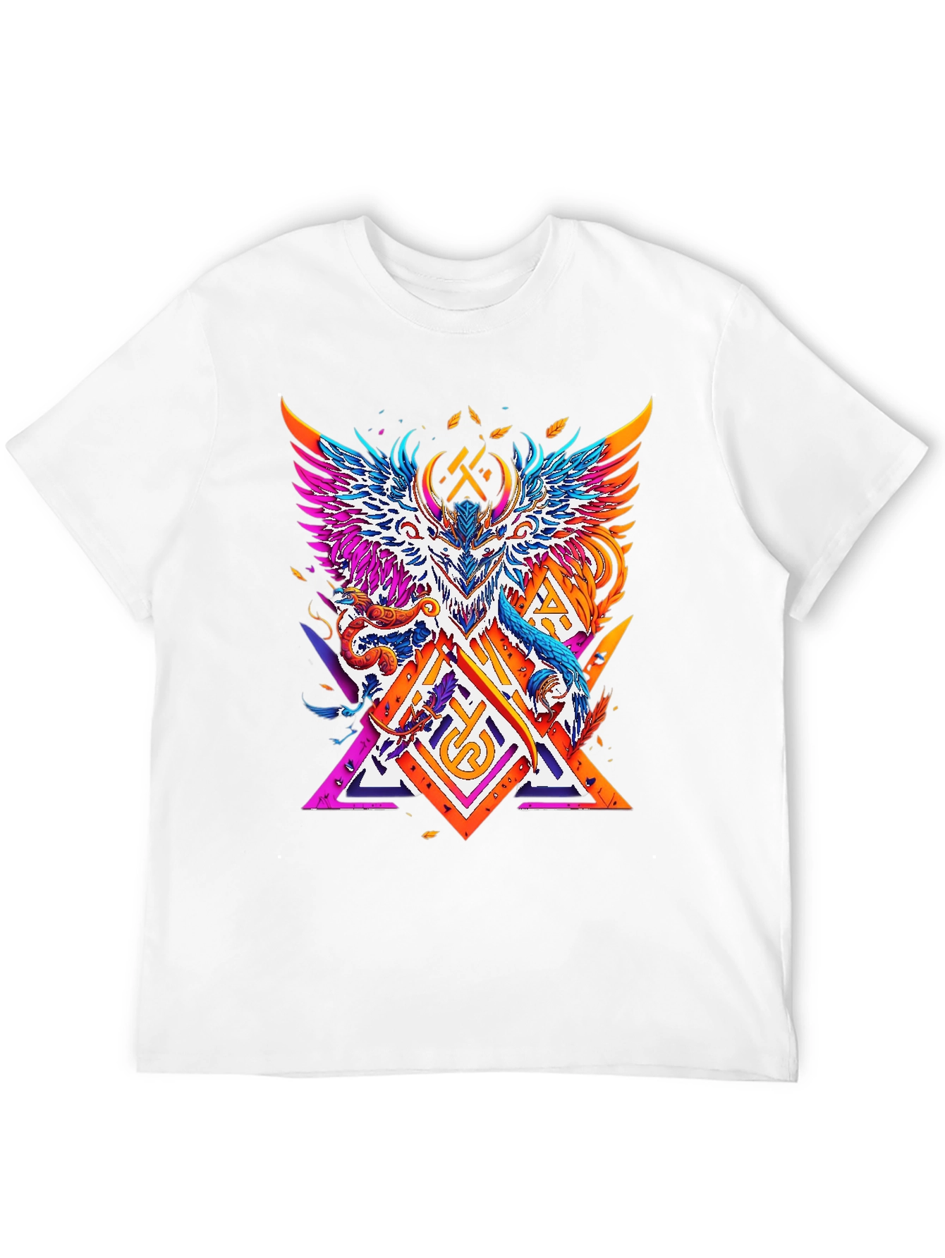 Black Vibrant Mythical Creature Graphic Tee - Black view 12