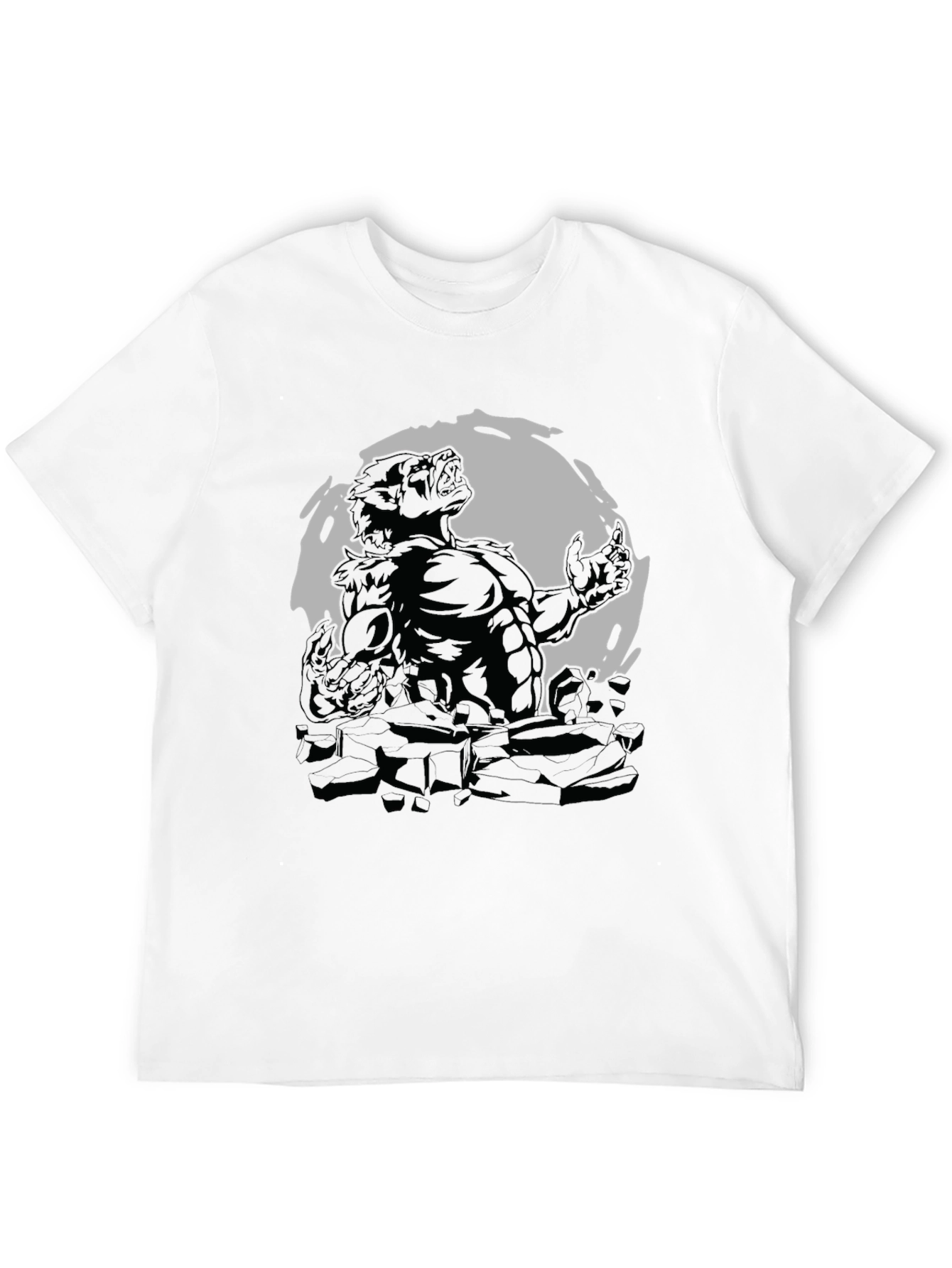 Black Werewolf Moon Graphic Tee - Black Cotton Blend view 12