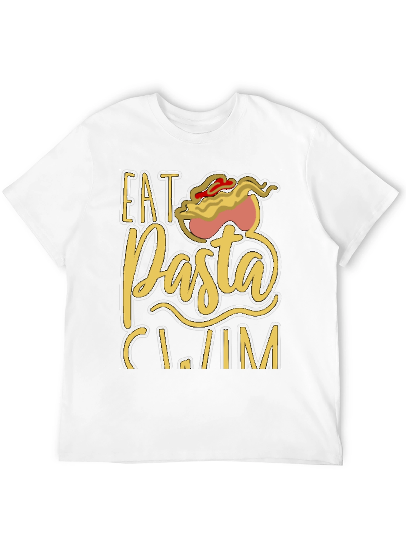 Black Eat Pasta Swim T-Shirt Funny Foodie Tee view 12