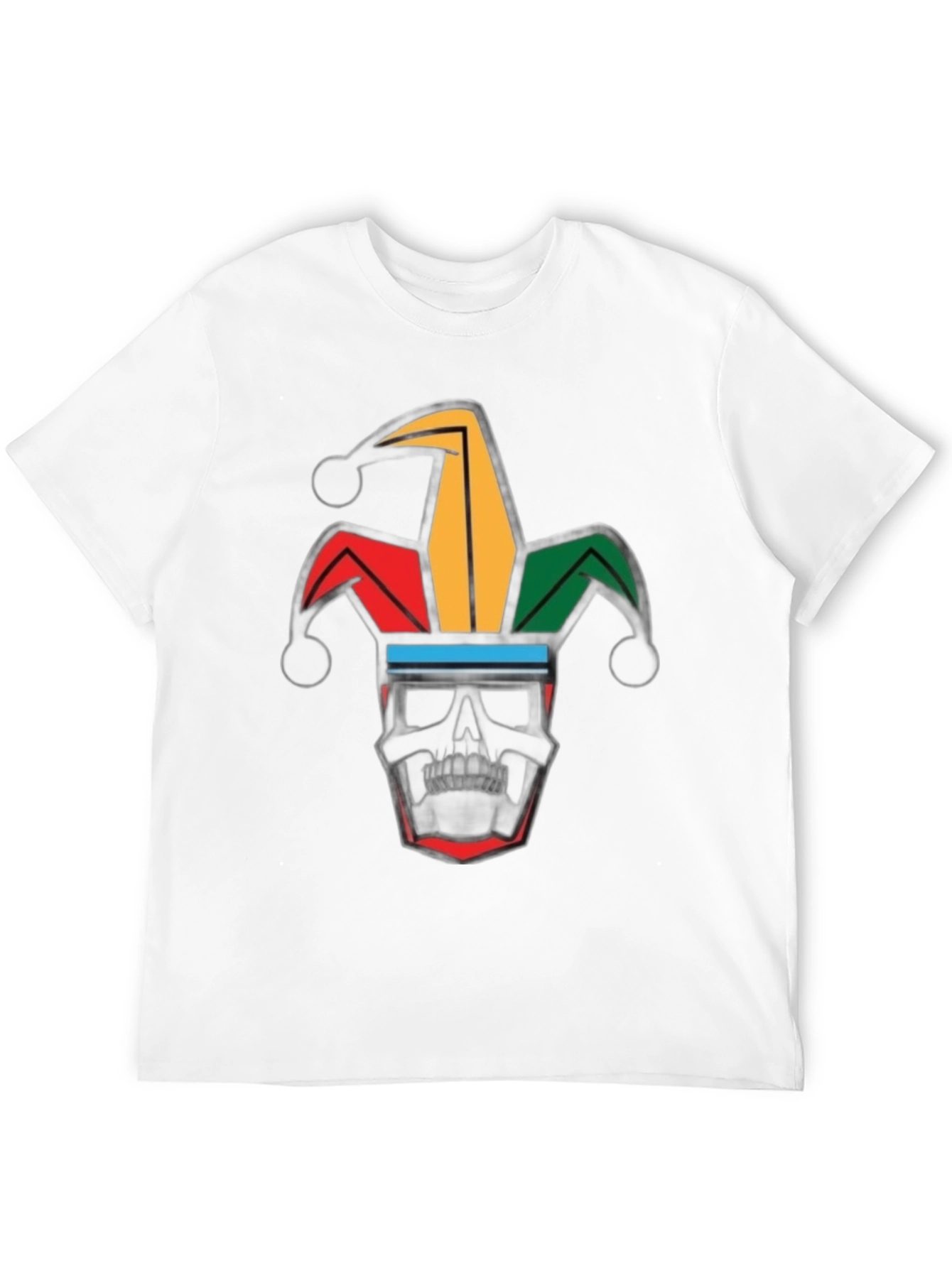 Black Jester Skull Graphic Tee - Black Cotton Shirt view 12