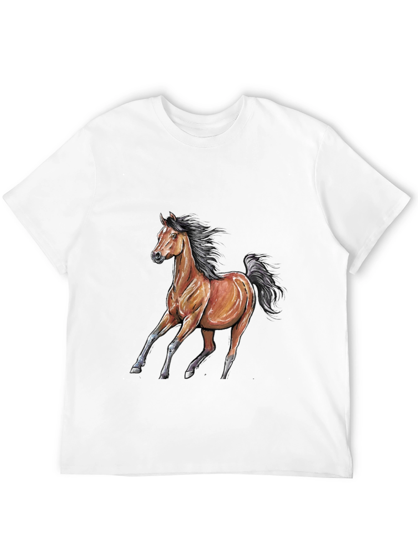 Black Horse Graphic Tee - Black Cotton Blend view 12
