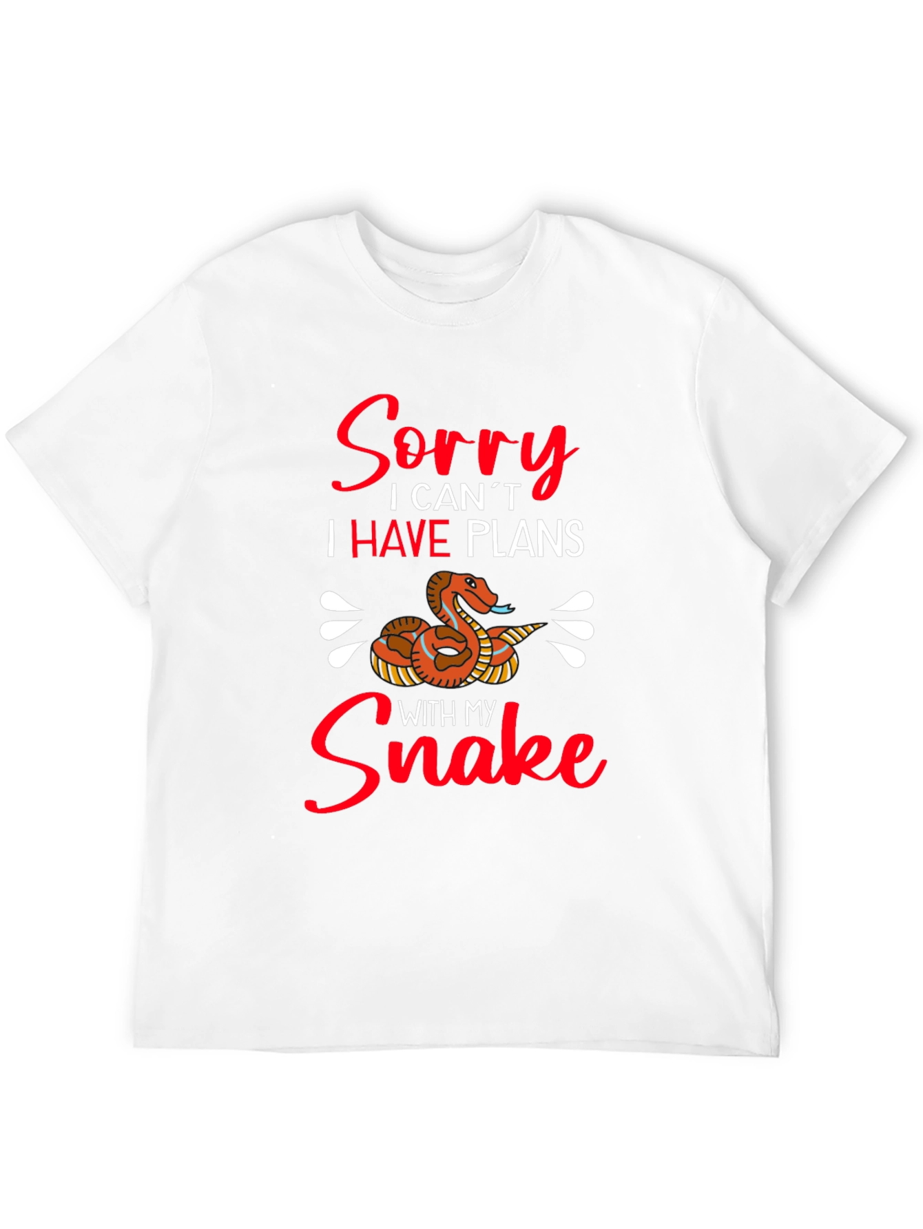 Black Funny Snake Lover Graphic T-Shirt - Sorry I Have Plans view 12