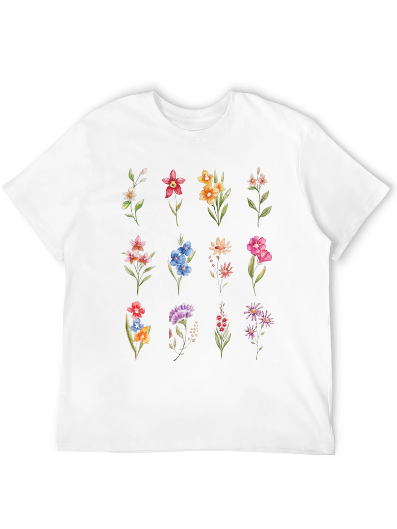 Black Floral Print Crew Neck Tee view 12