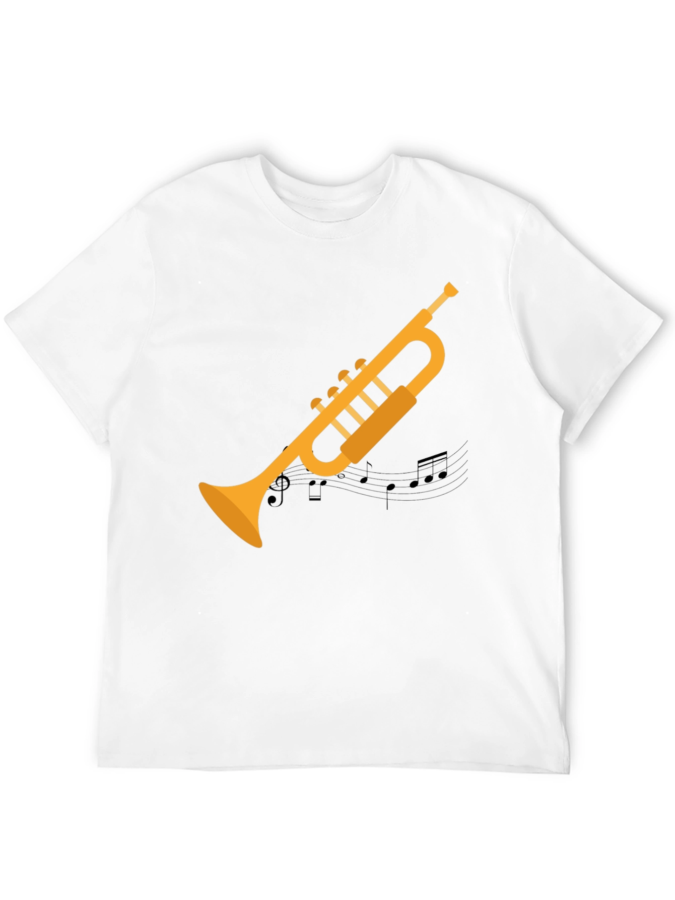 Black Trumpet Graphic Tee - Musician's Black T-Shirt view 12