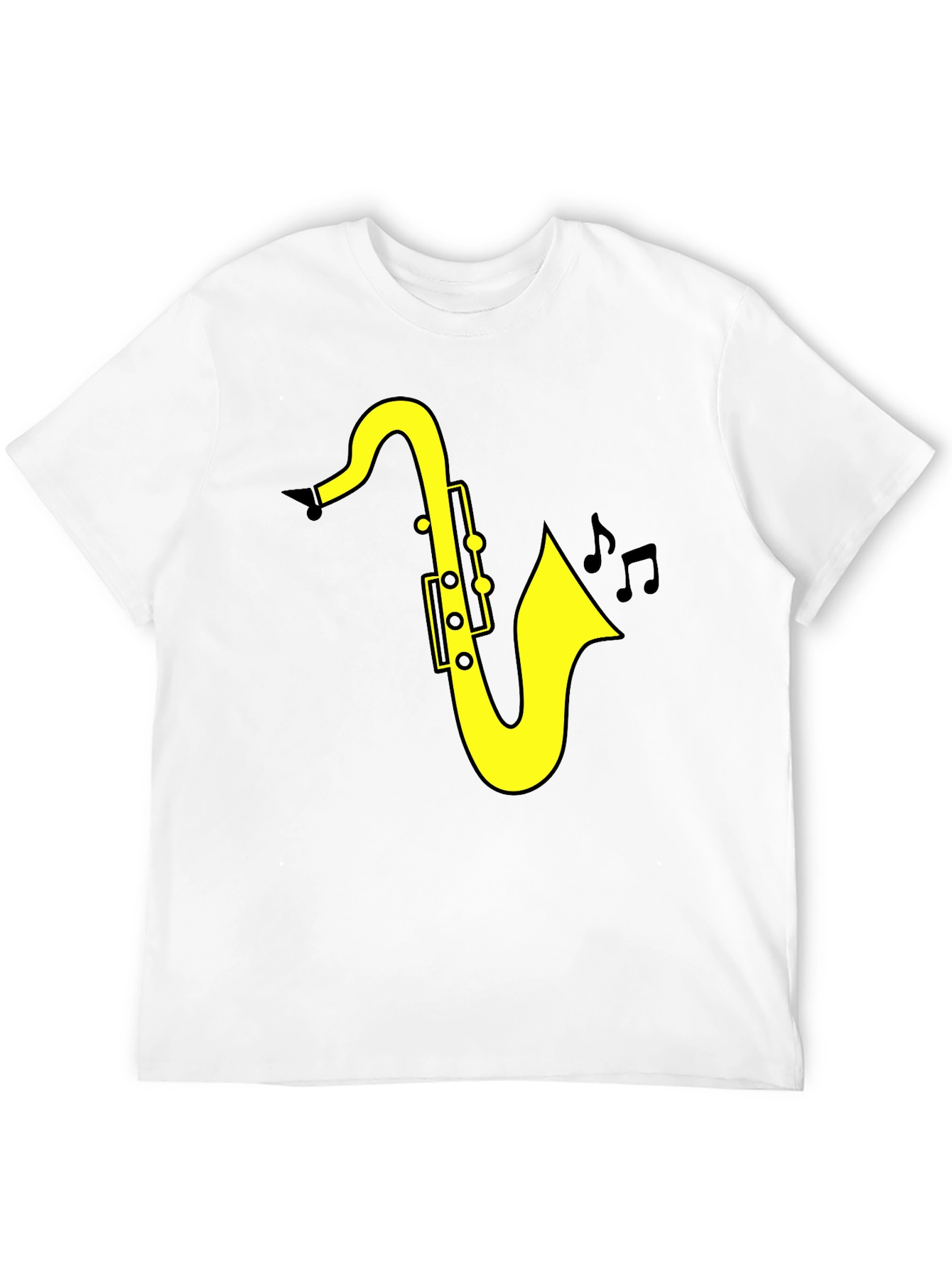Black Saxophone Music T-Shirt - Black Cotton Tee for Musicians view 12
