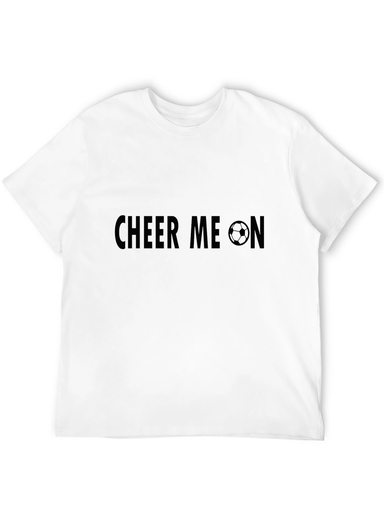 Black Cheer Me On Soccer T-Shirt - Black Crew Neck Tee view 12