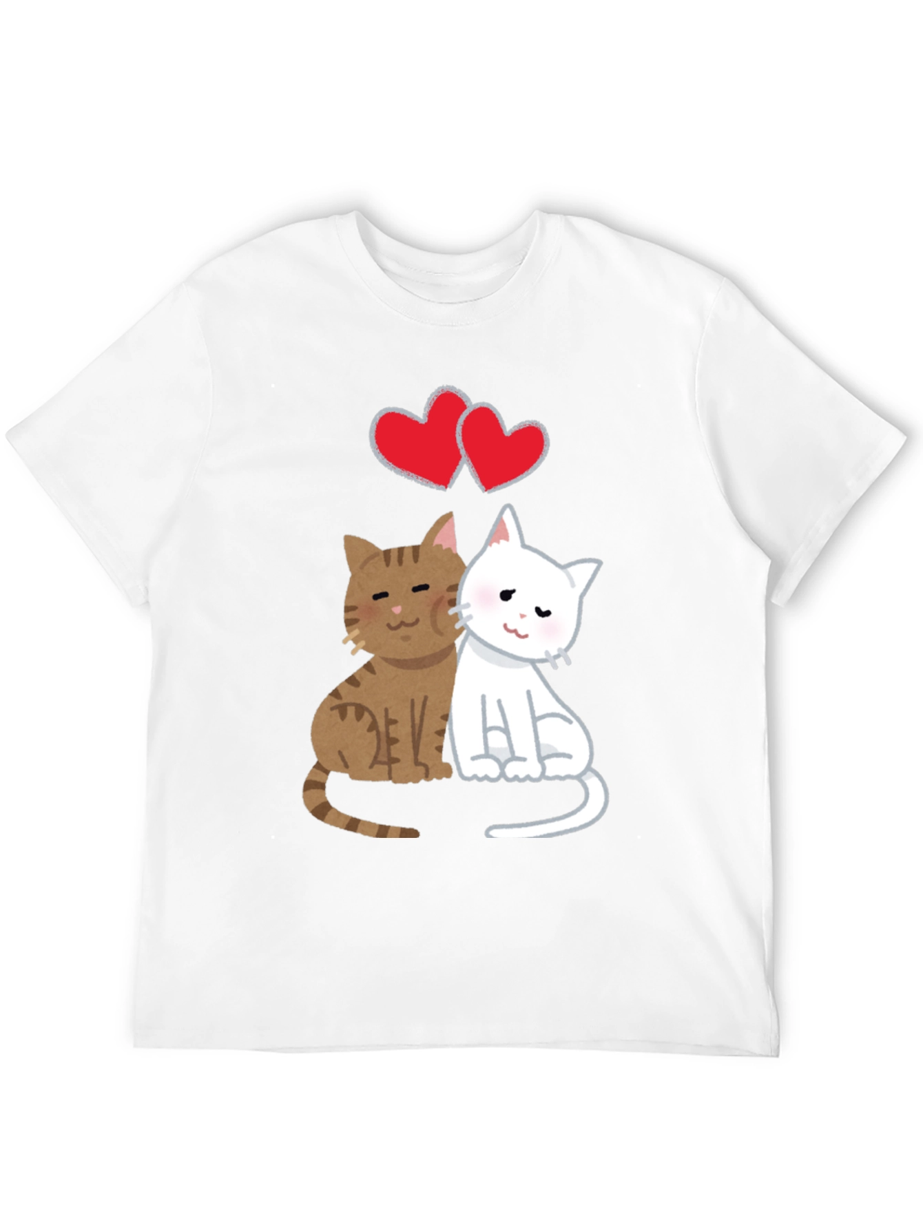 Black Cute Cats in Love T-Shirt view 12