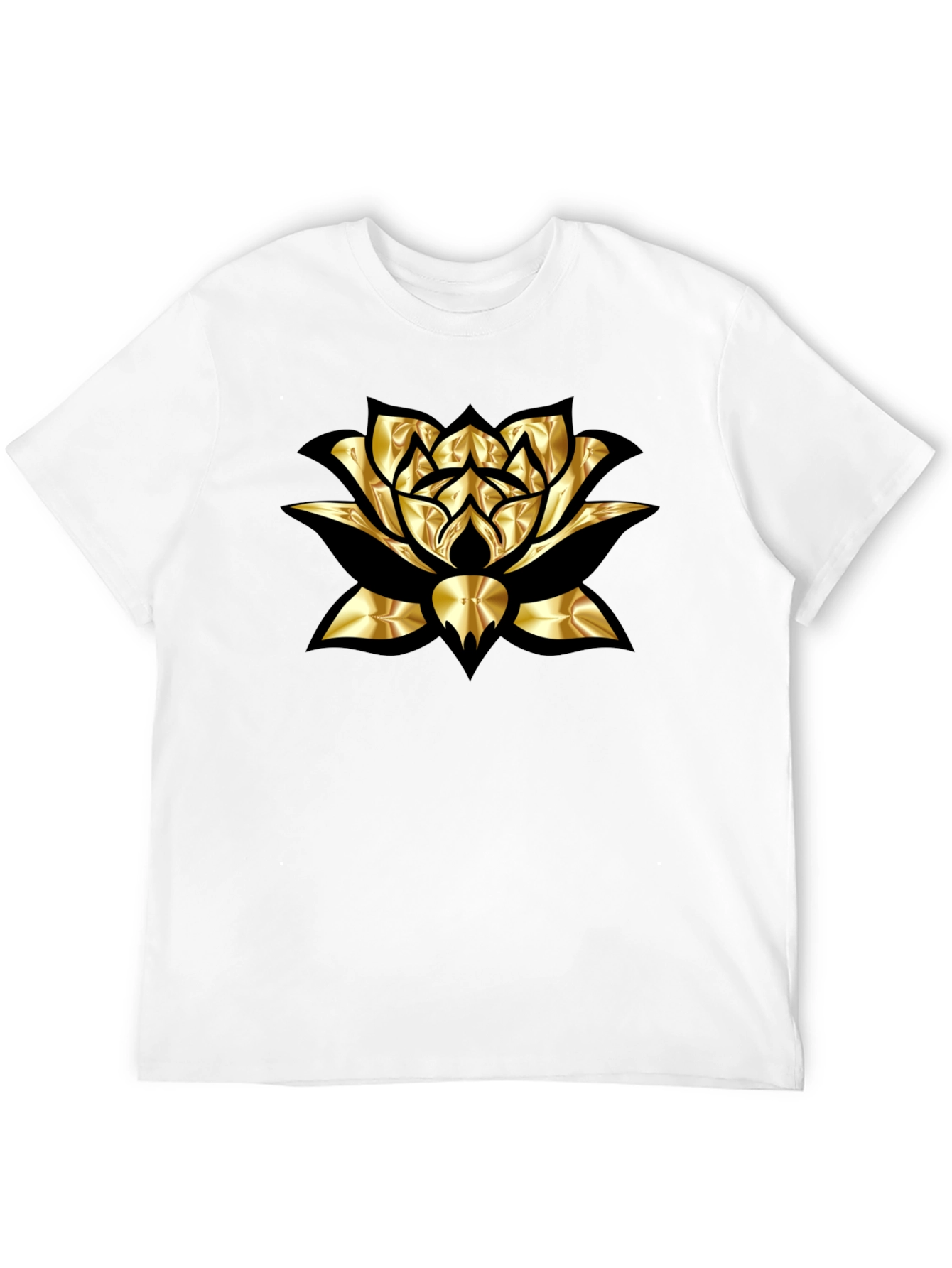 Black Golden Lotus Graphic Tee view 12