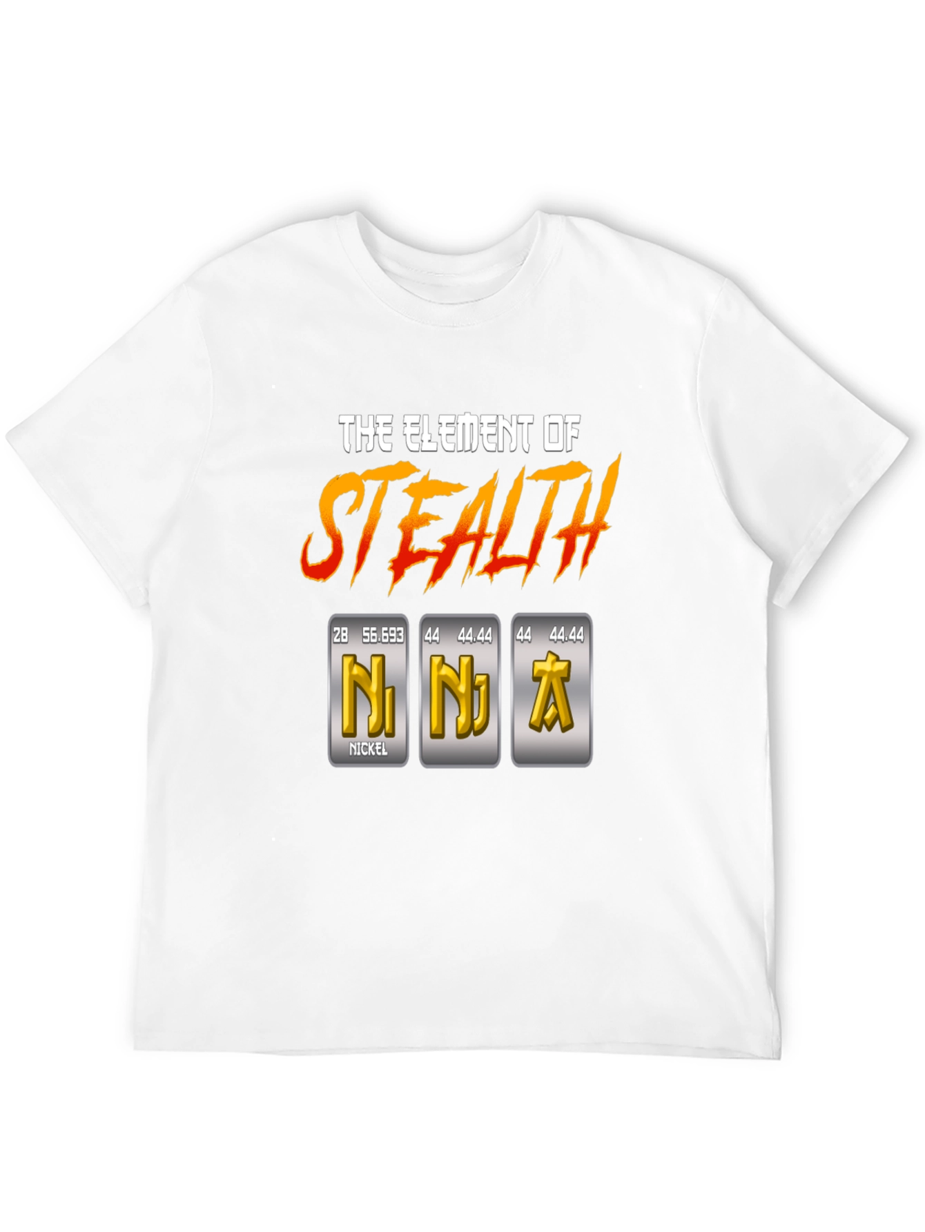 Black Element of Stealth T-Shirt - Ninja Periodic Table Pun view 12