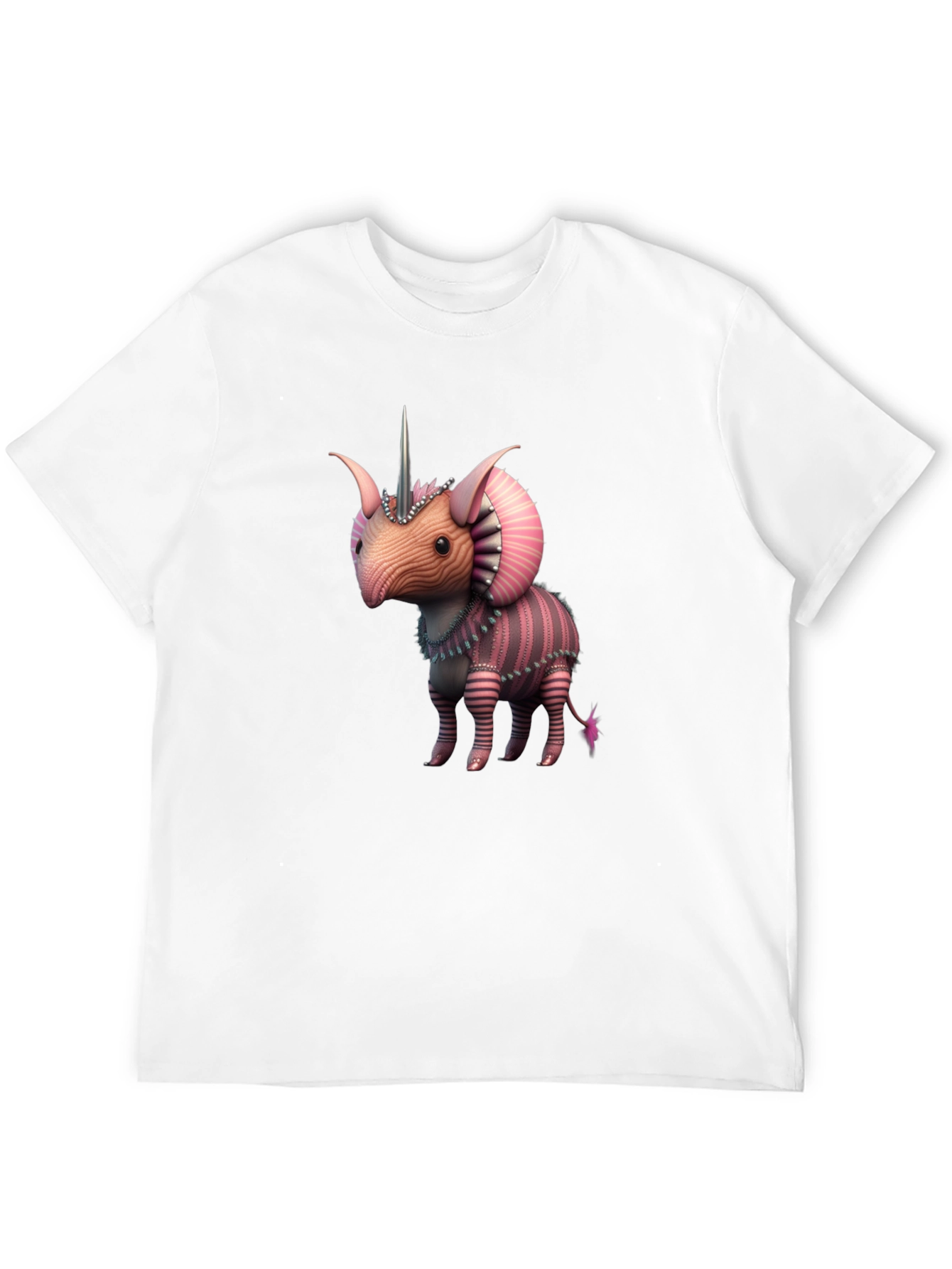 Black Unicorn Triceratops Creature T-Shirt view 12