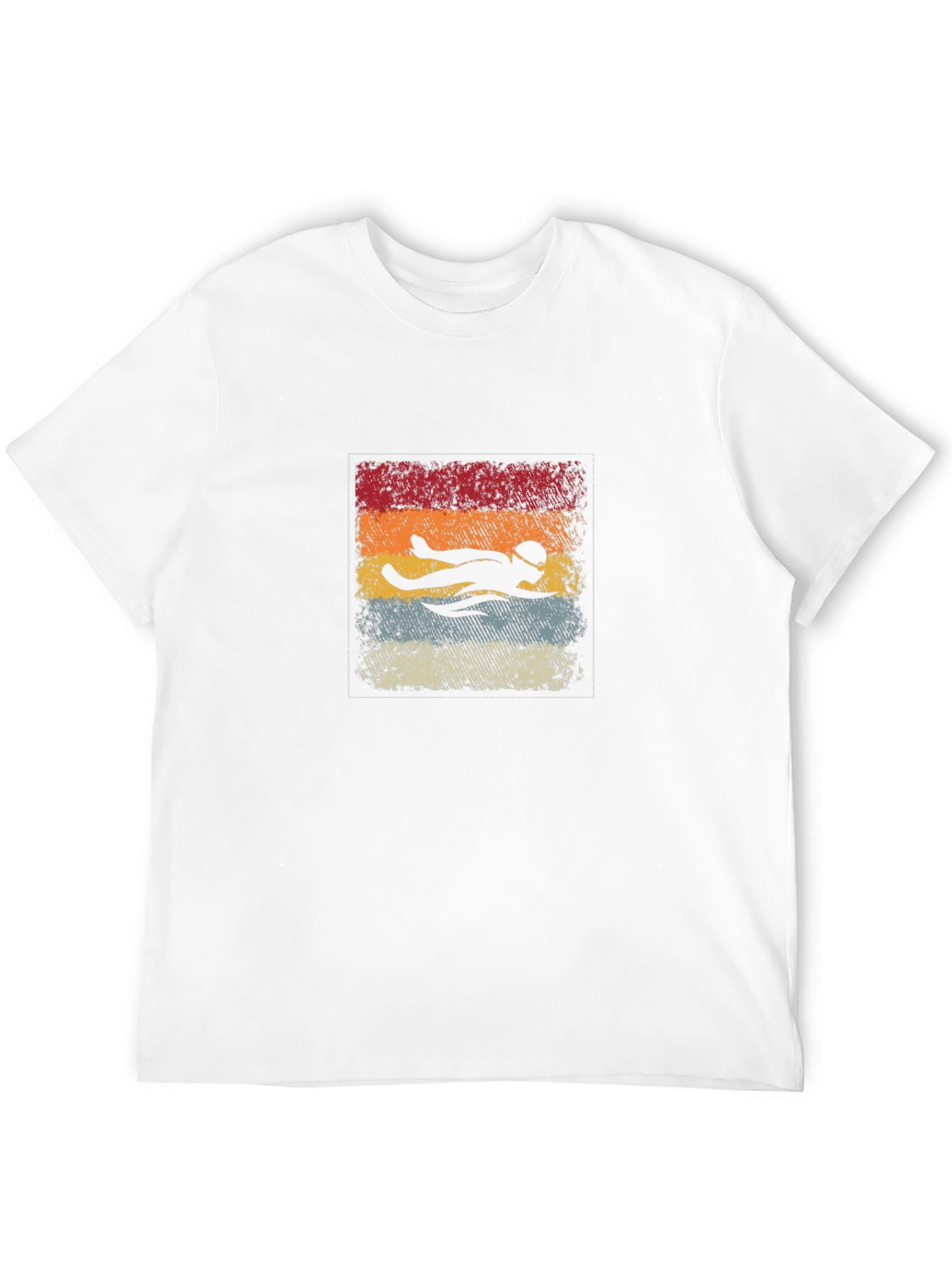 Black Vintage Swimmer T-Shirt - Retro Athlete Tee view 12