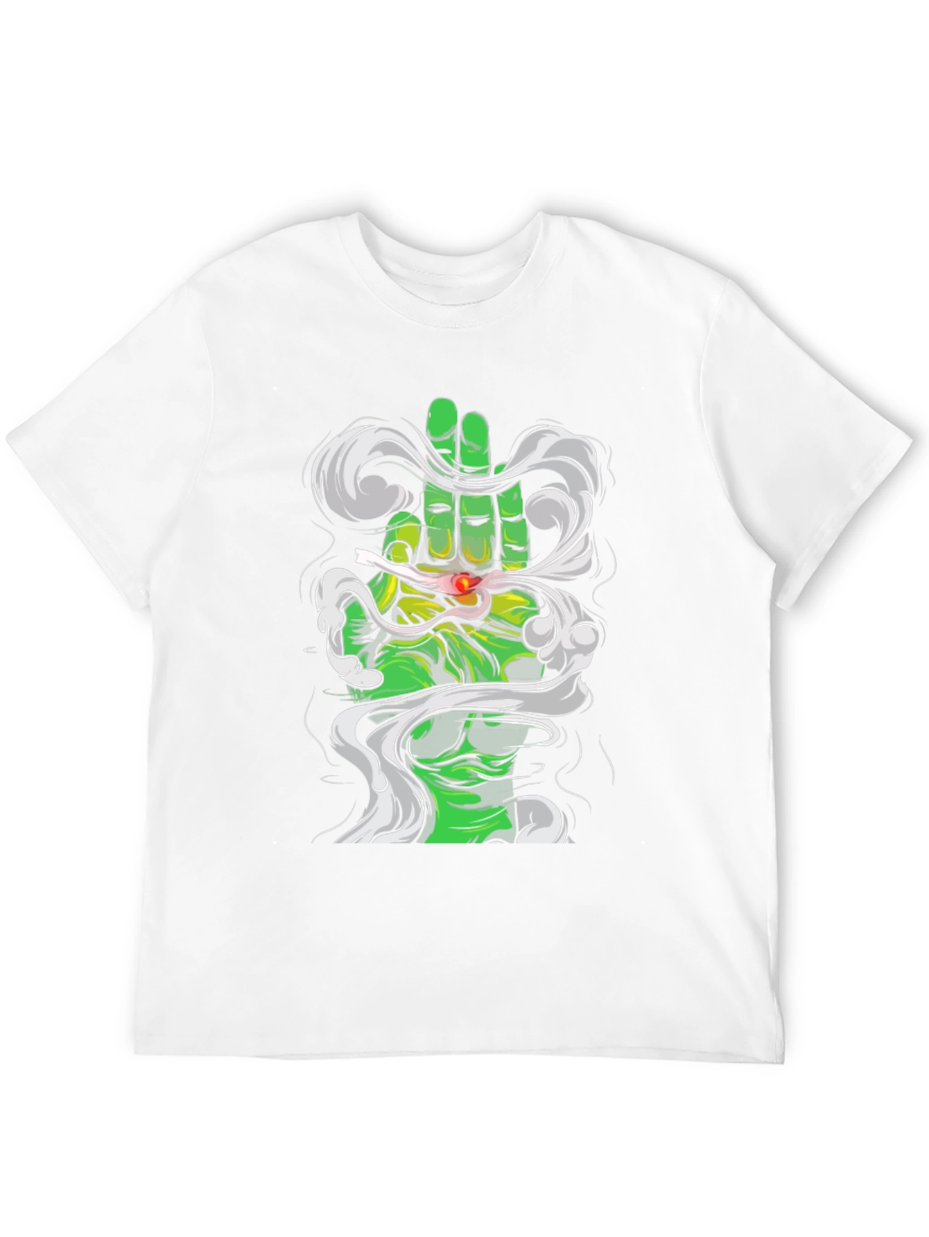 Black Green Hand Smoke T-Shirt view 12