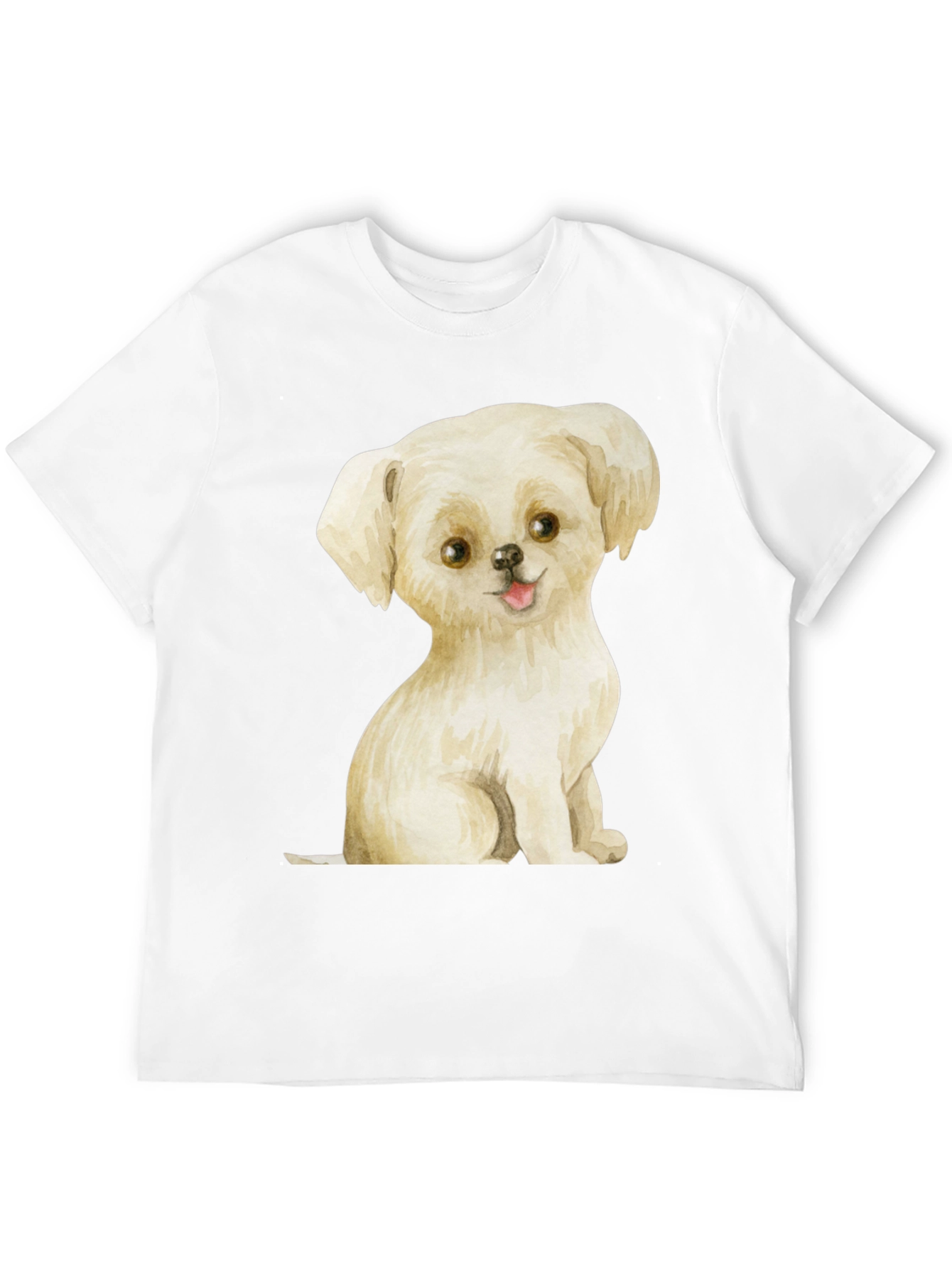 Black Cute Puppy Graphic Tee - Unisex Black T-Shirt view 12