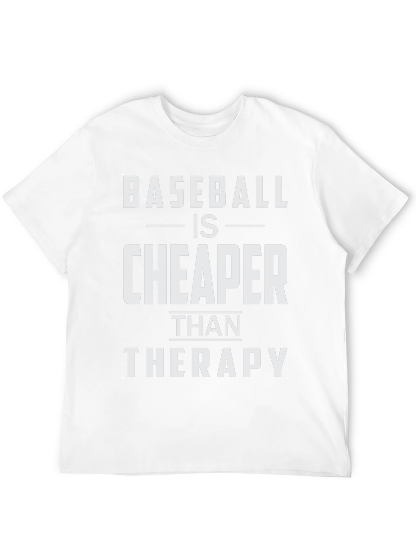 Black Baseball is Cheaper Than Therapy Funny T-Shirt view 12