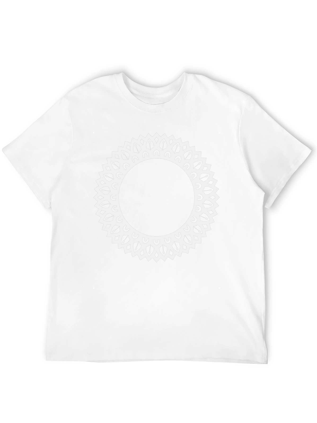 Black Black Tee with Ornamental Sun Mandala Design view 12