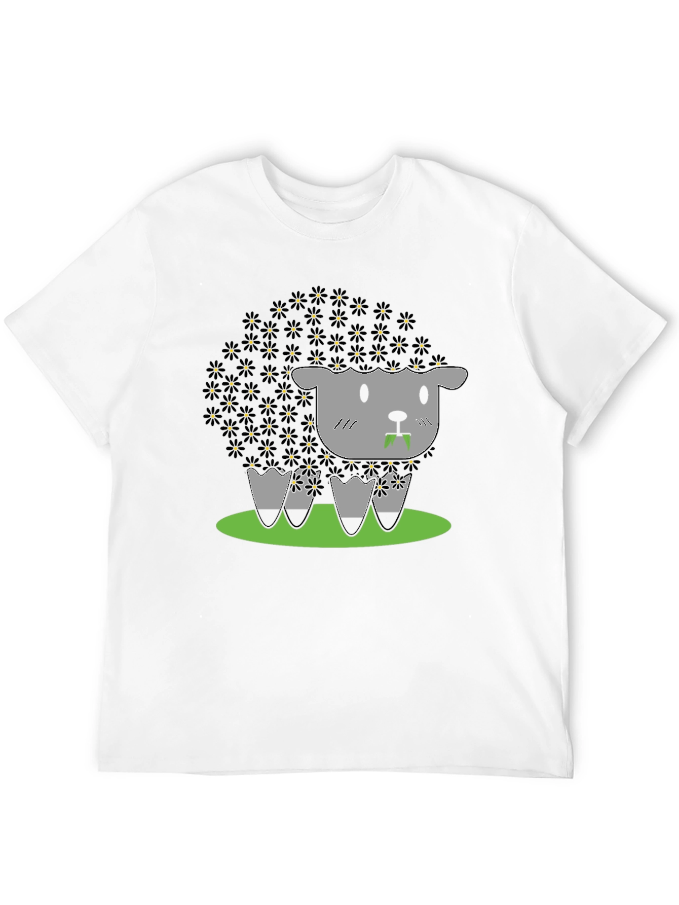 Black Black Sheep T-Shirt - Floral Wool Design view 12