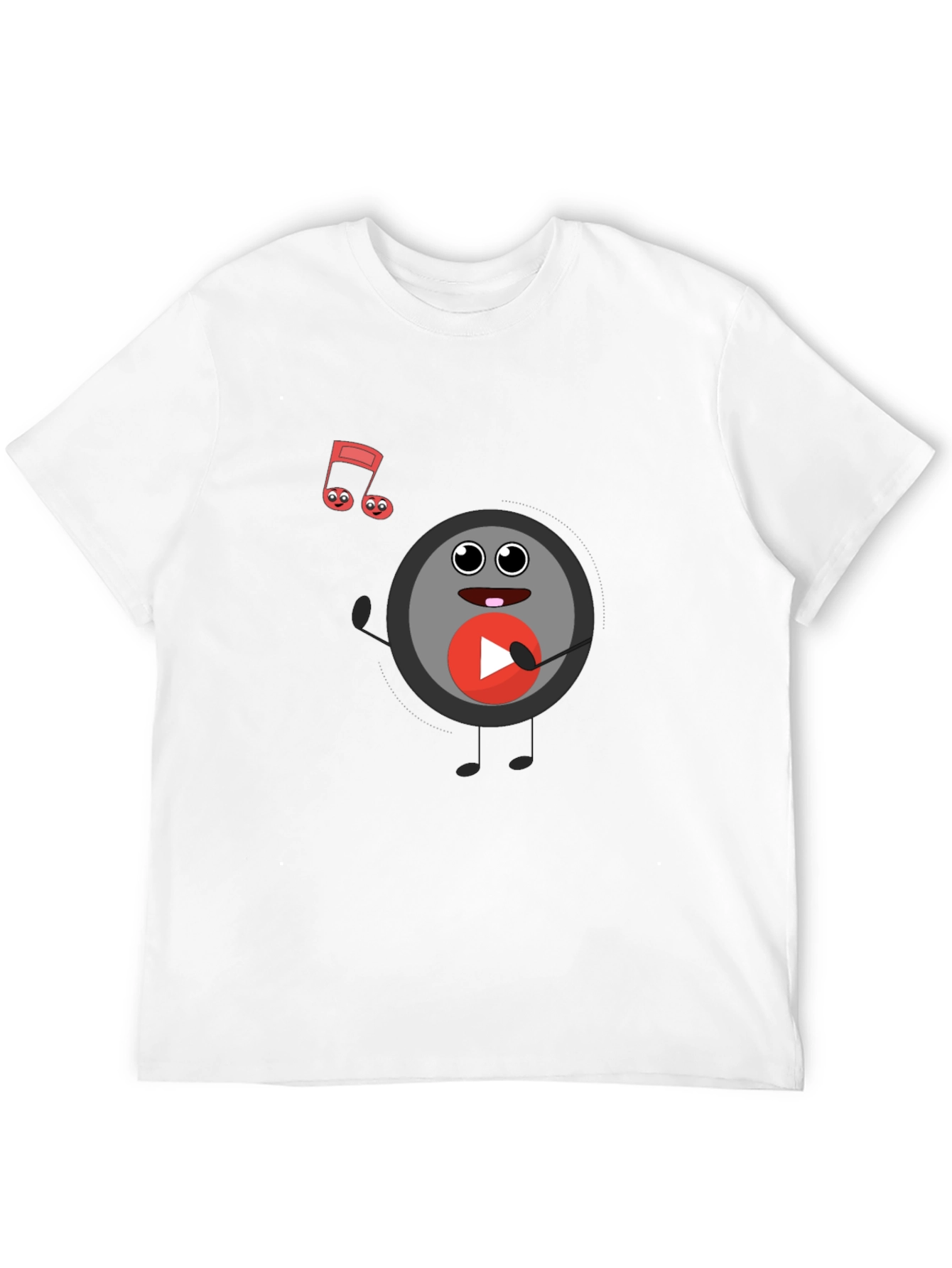 Black Musical Record Cartoon Black T-Shirt view 12