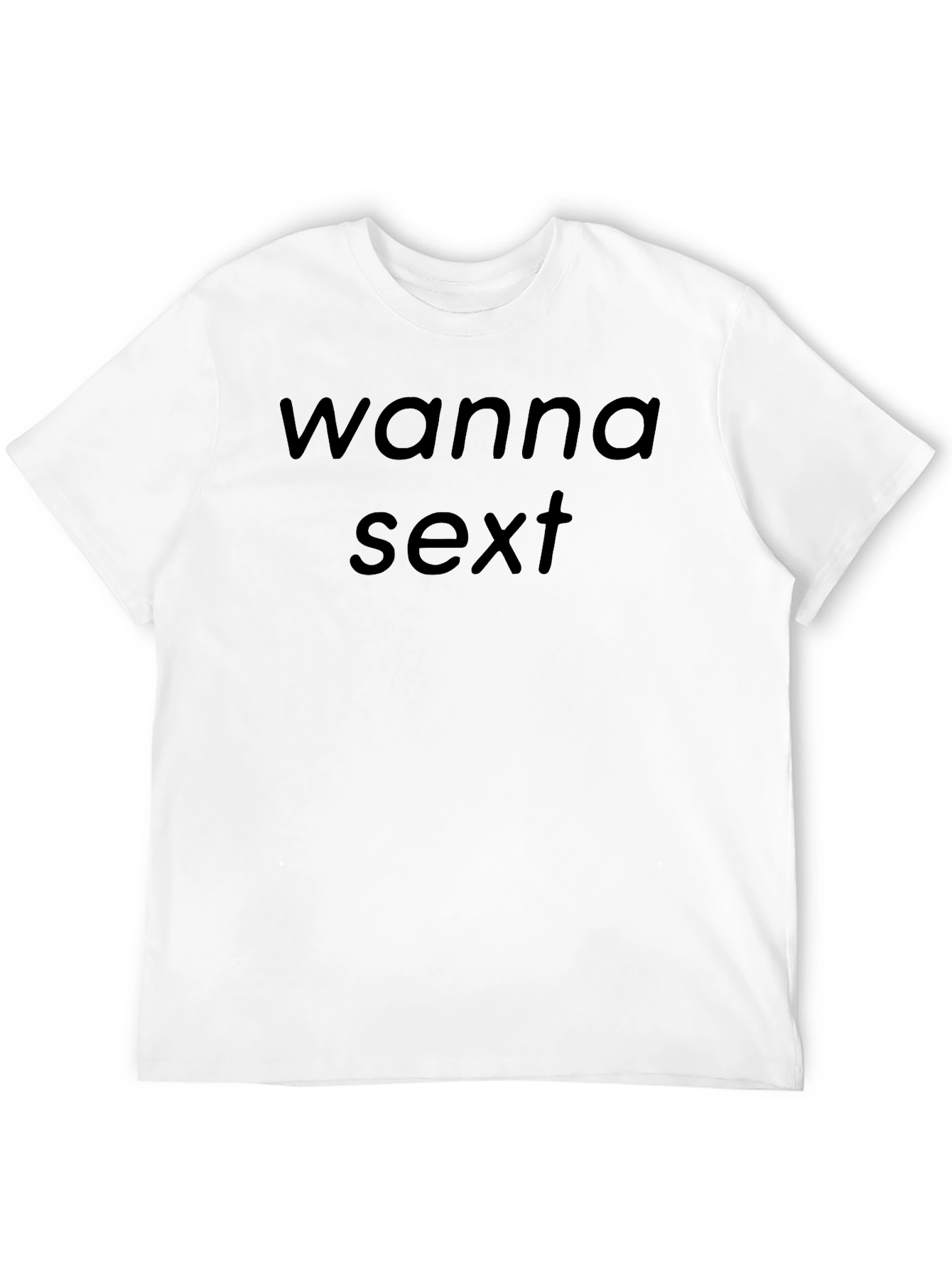 Black Wanna Sext Black T-Shirt - Adult Humor Novelty Tee view 12