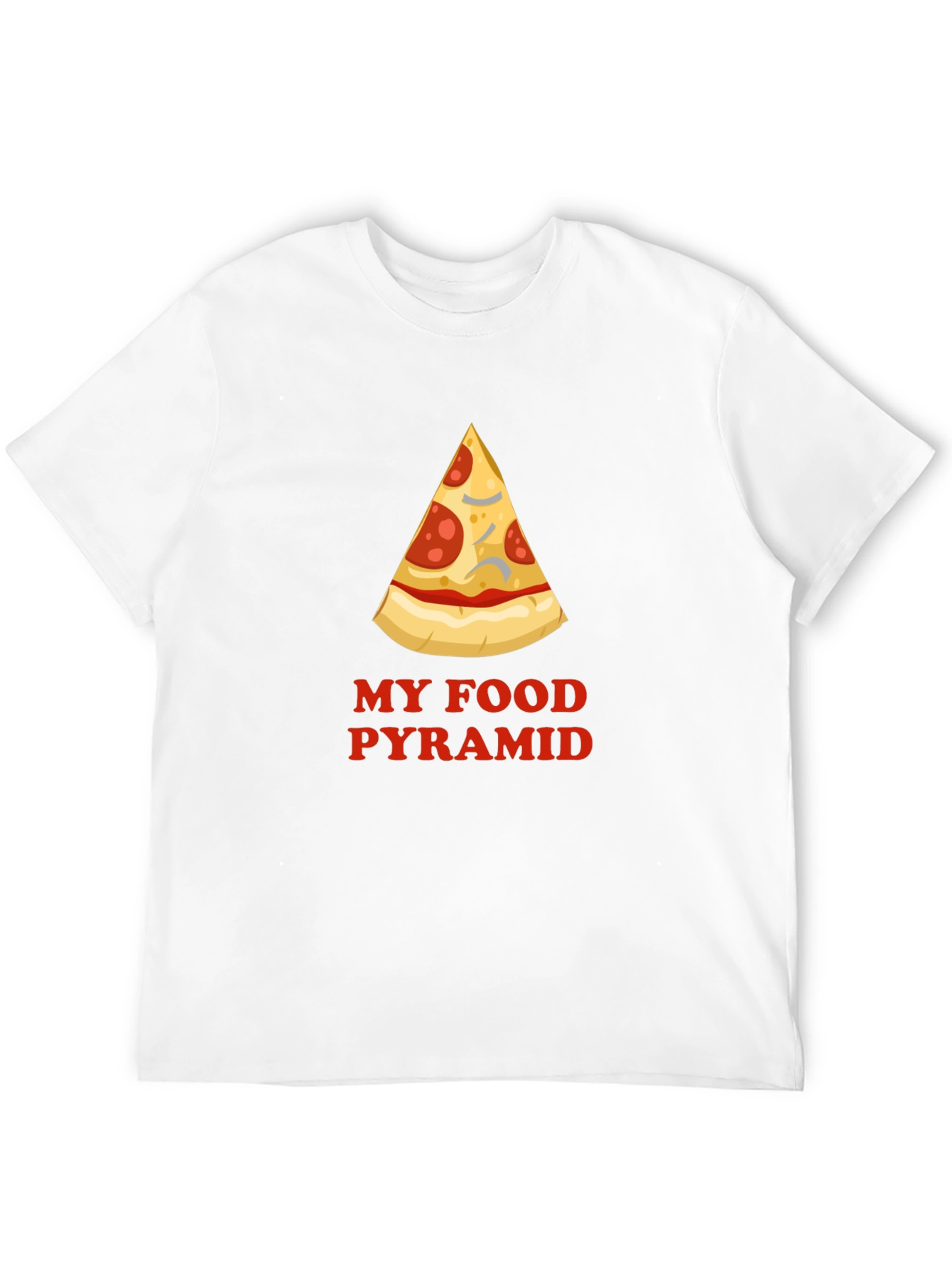 Black Pizza Food Pyramid Graphic Tee - Funny Men's T-Shirt view 12