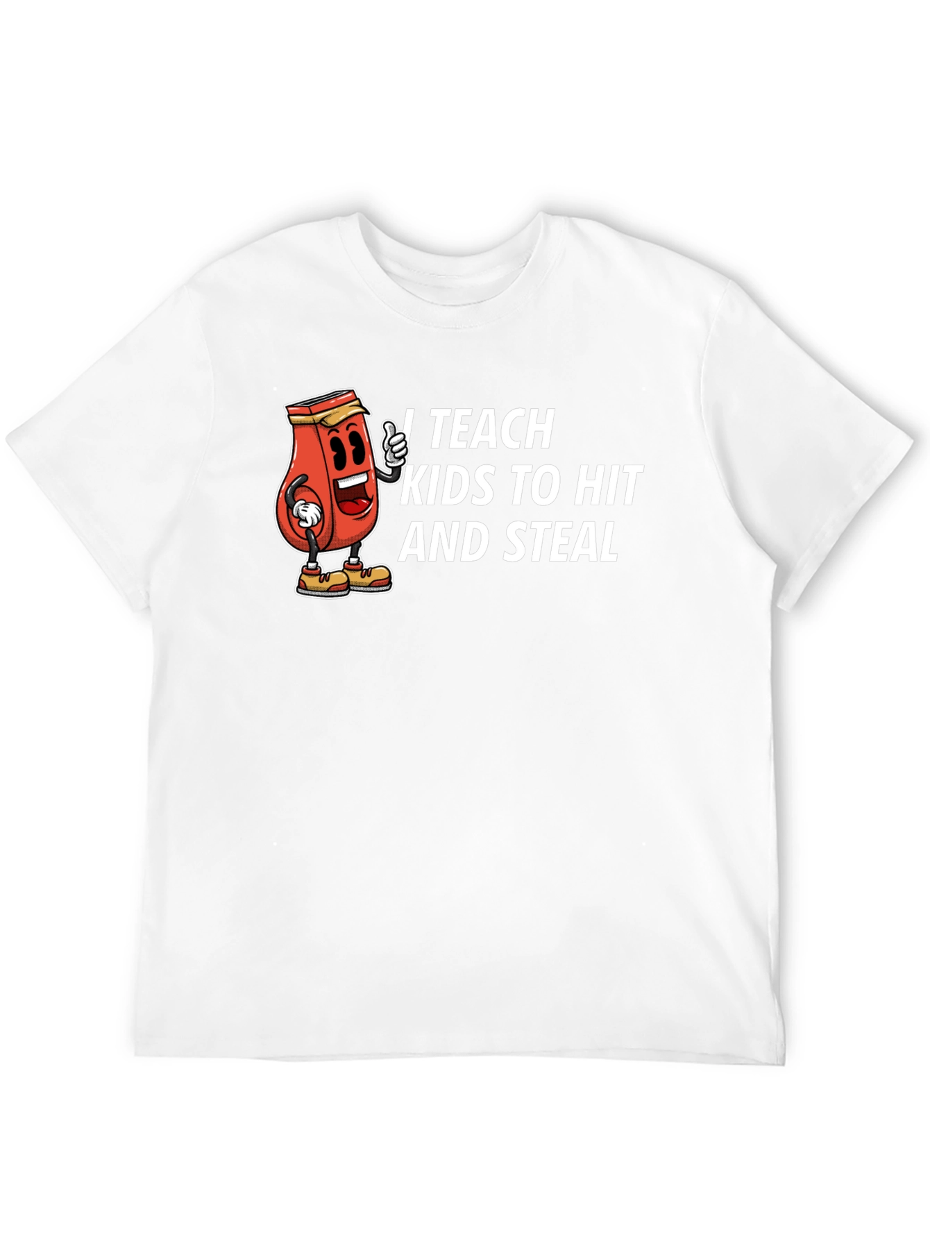 Black I Teach Kids to Hit and Steal T-Shirt view 12