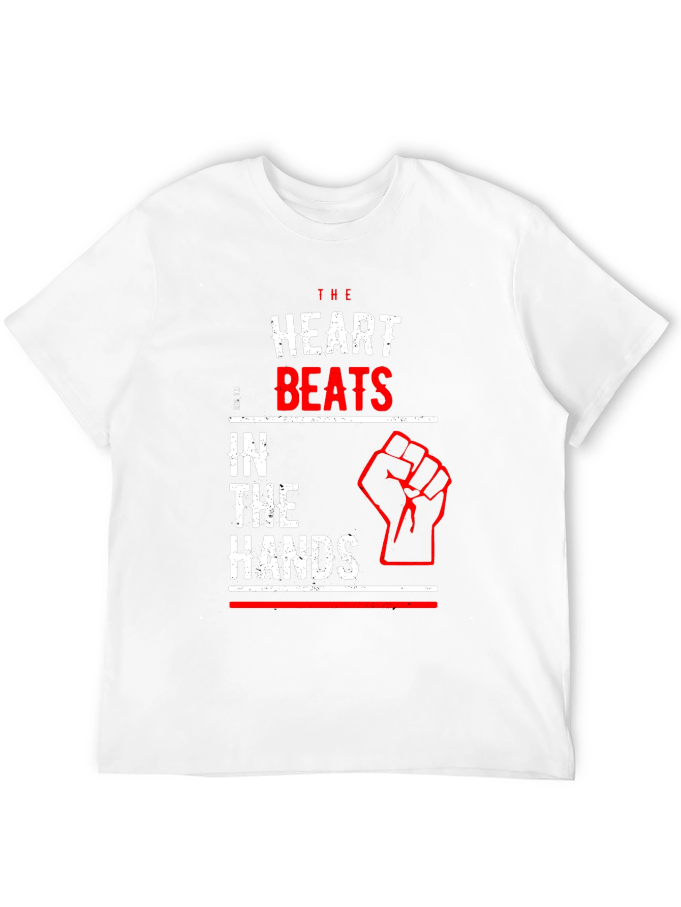 Black Heart Beats in the Hands Graphic Tee - Bold Statement T-Shirt view 12