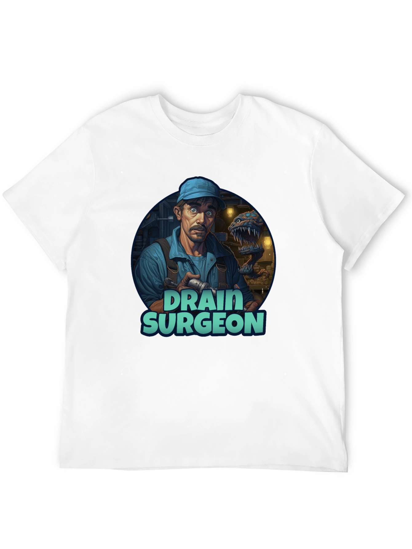 Black Drain Surgeon Graphic Tee - Unique Novelty T-Shirt view 12
