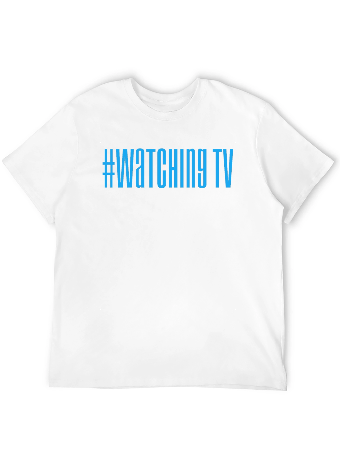 Black #Watching TV Graphic Tee - Black Cotton Comfort view 12
