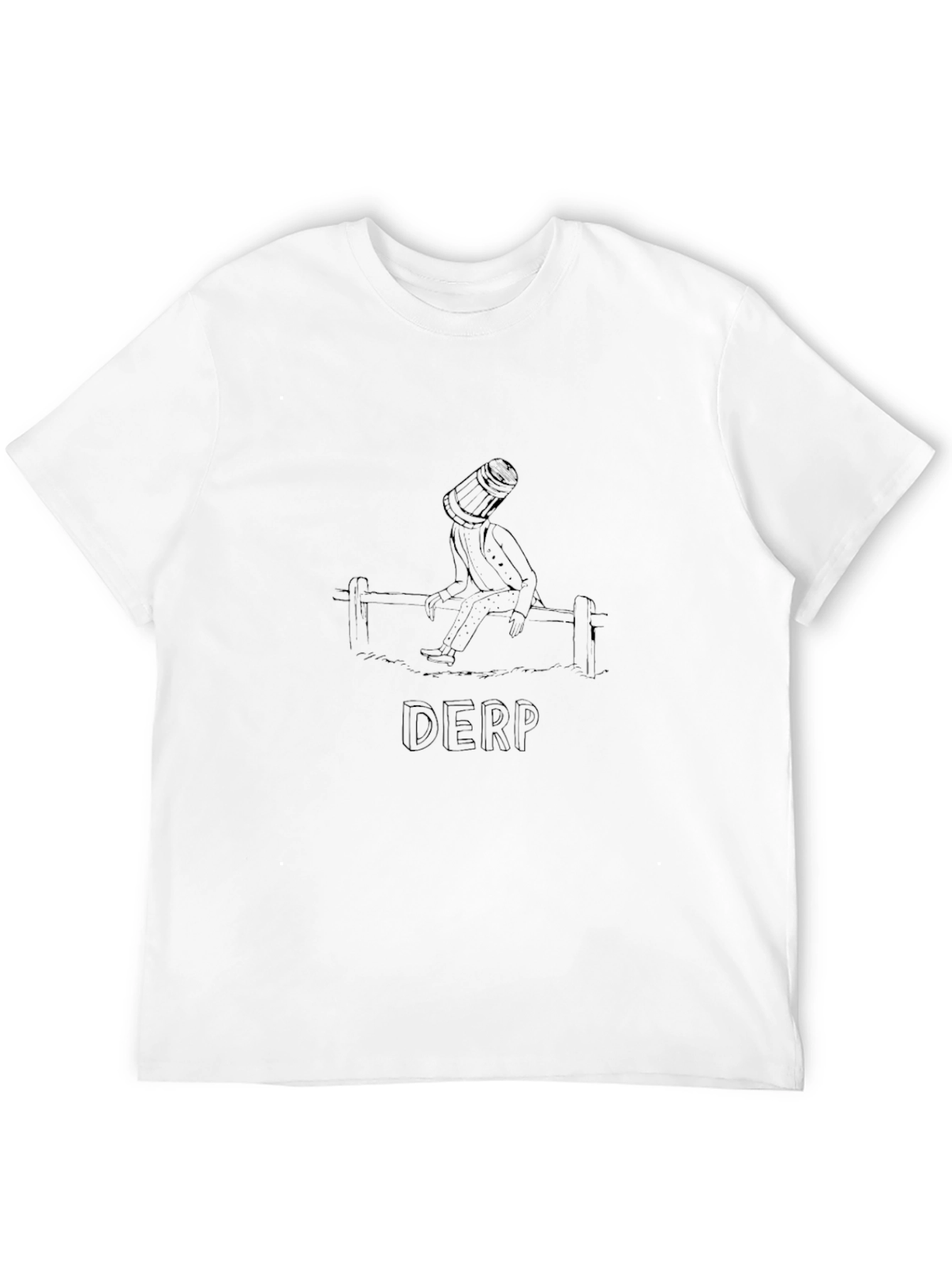 Black Derp Bucket Head Tee - Quirky Graphic T-Shirt view 12