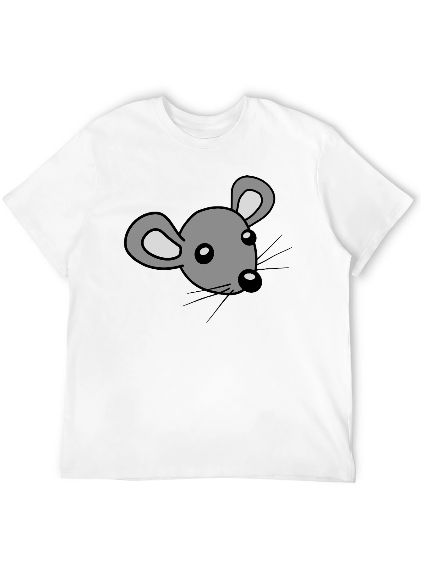 Black Cartoon Mouse Graphic Print Black T-Shirt view 12